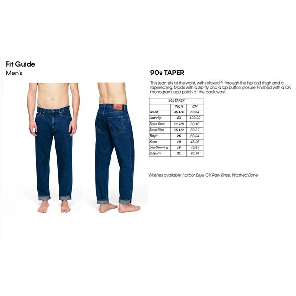 5pkt 90s Taper Ck Raw Rinse Jean Ck Raw Rinse