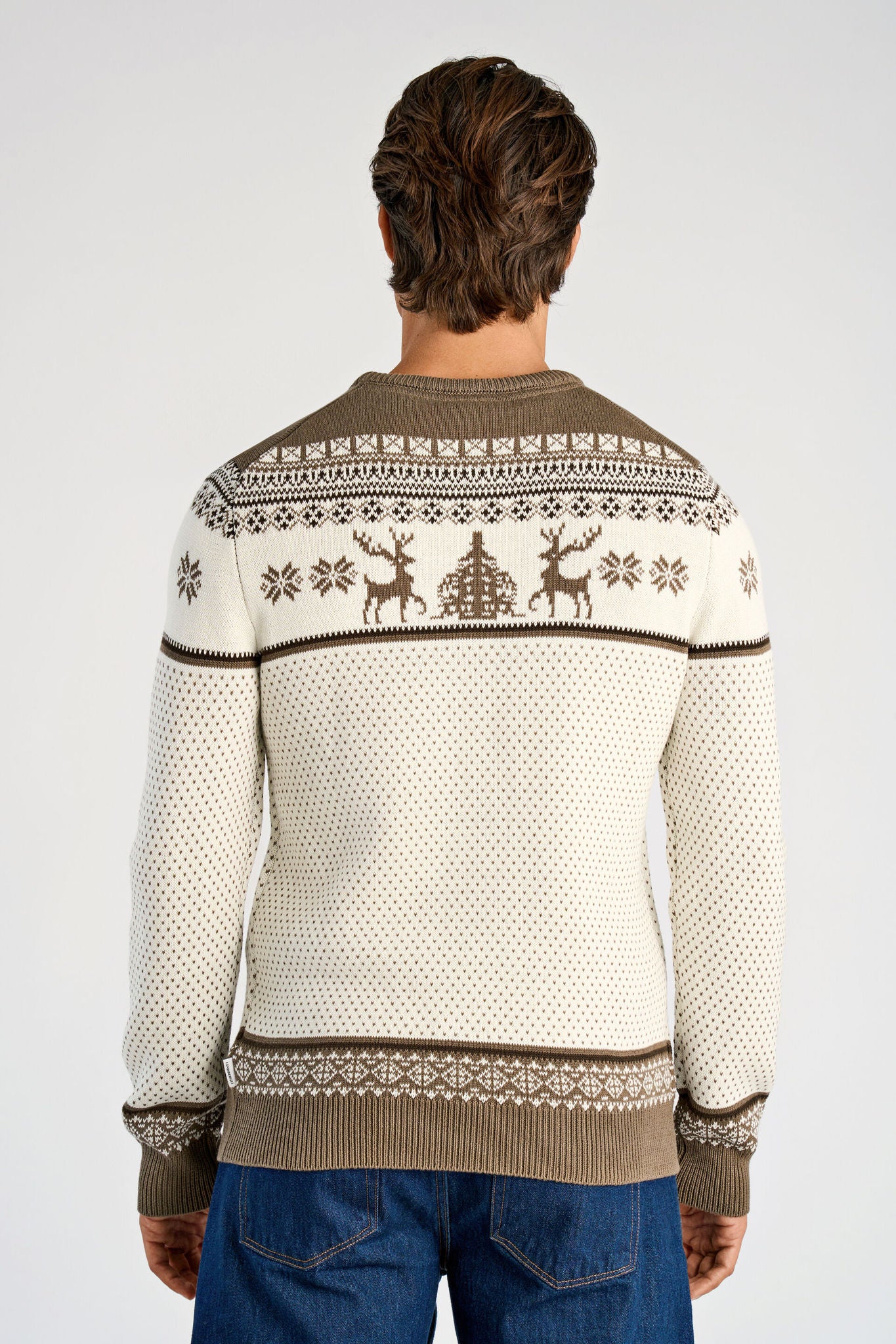 Jacquard holiday knit Lt Brown