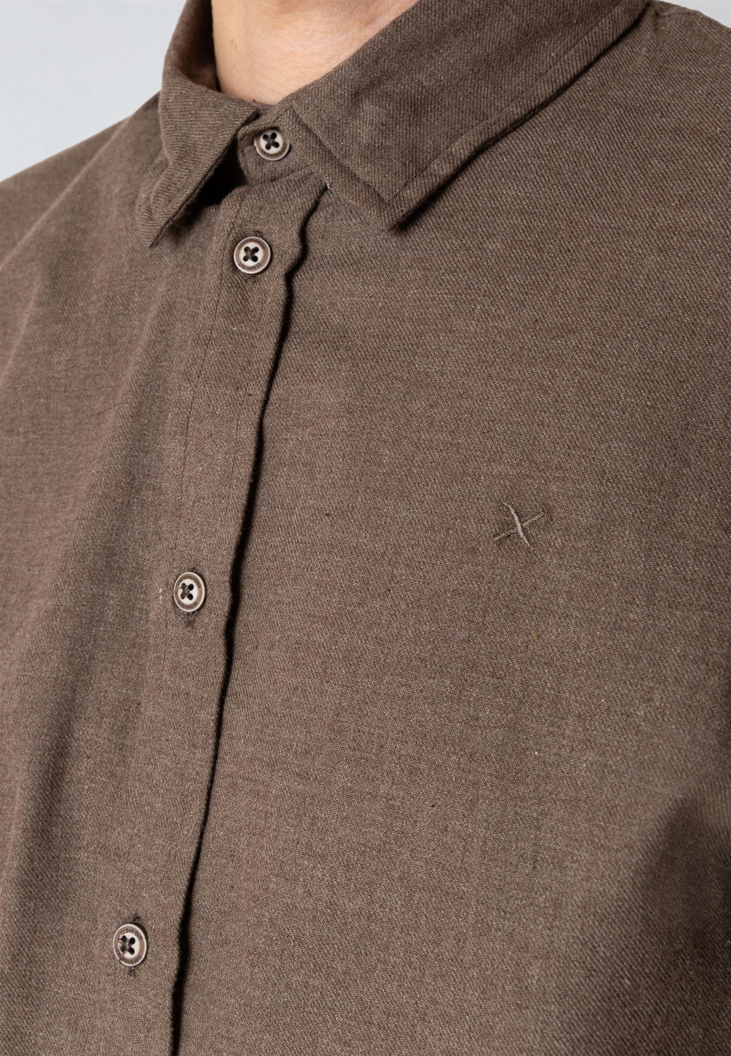 Russel Flannel Shirt Brown Melangè