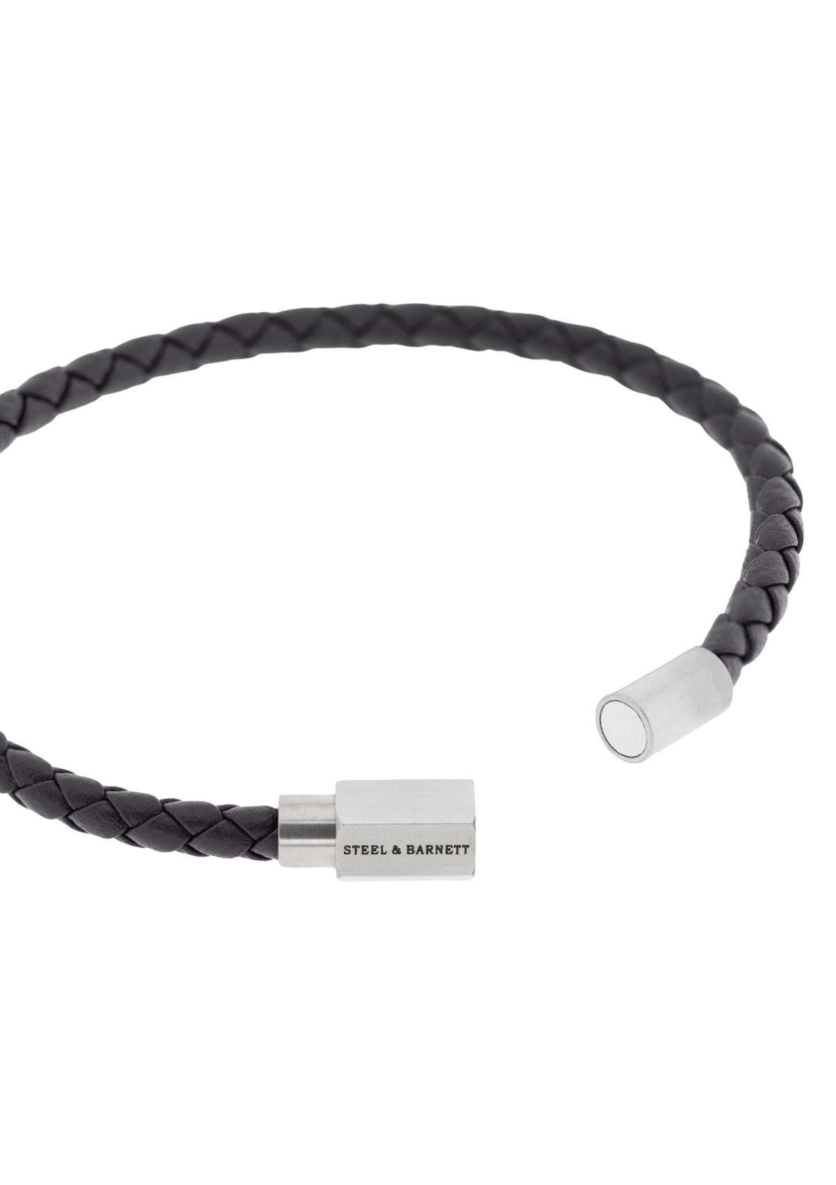 Leather Bracelet Luke Landon Black | Silver
