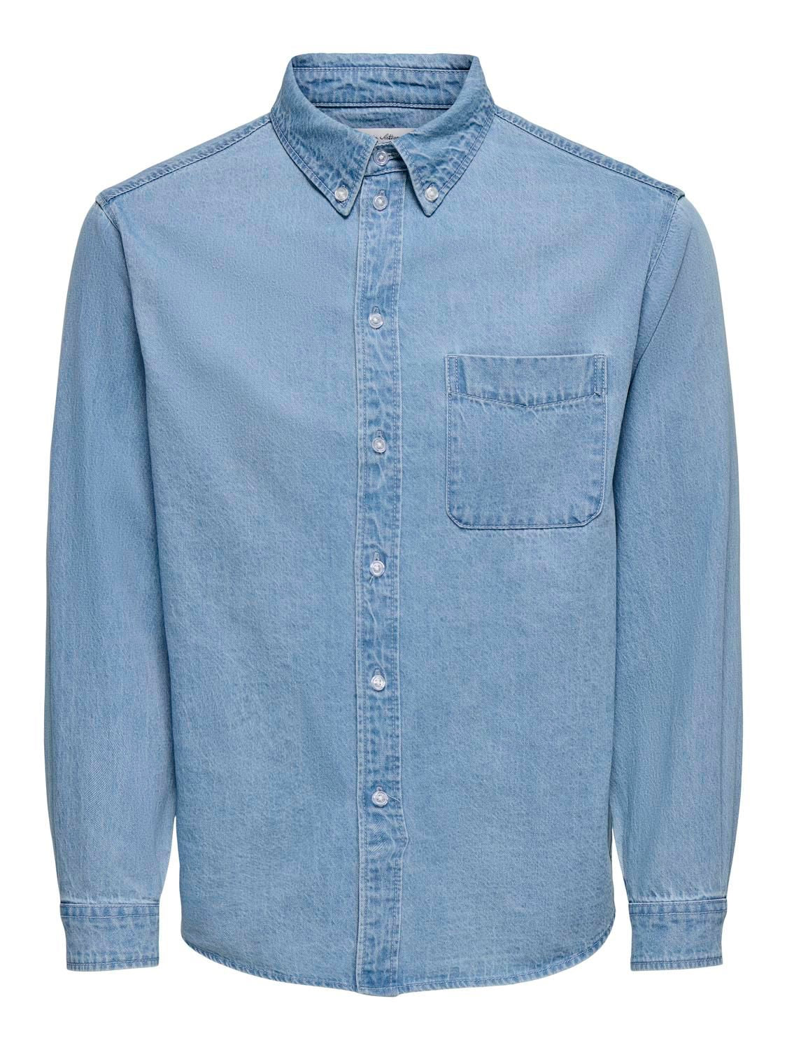 Onsorson Regular Yfm Dnm Shirt Noos Light Blue Denim