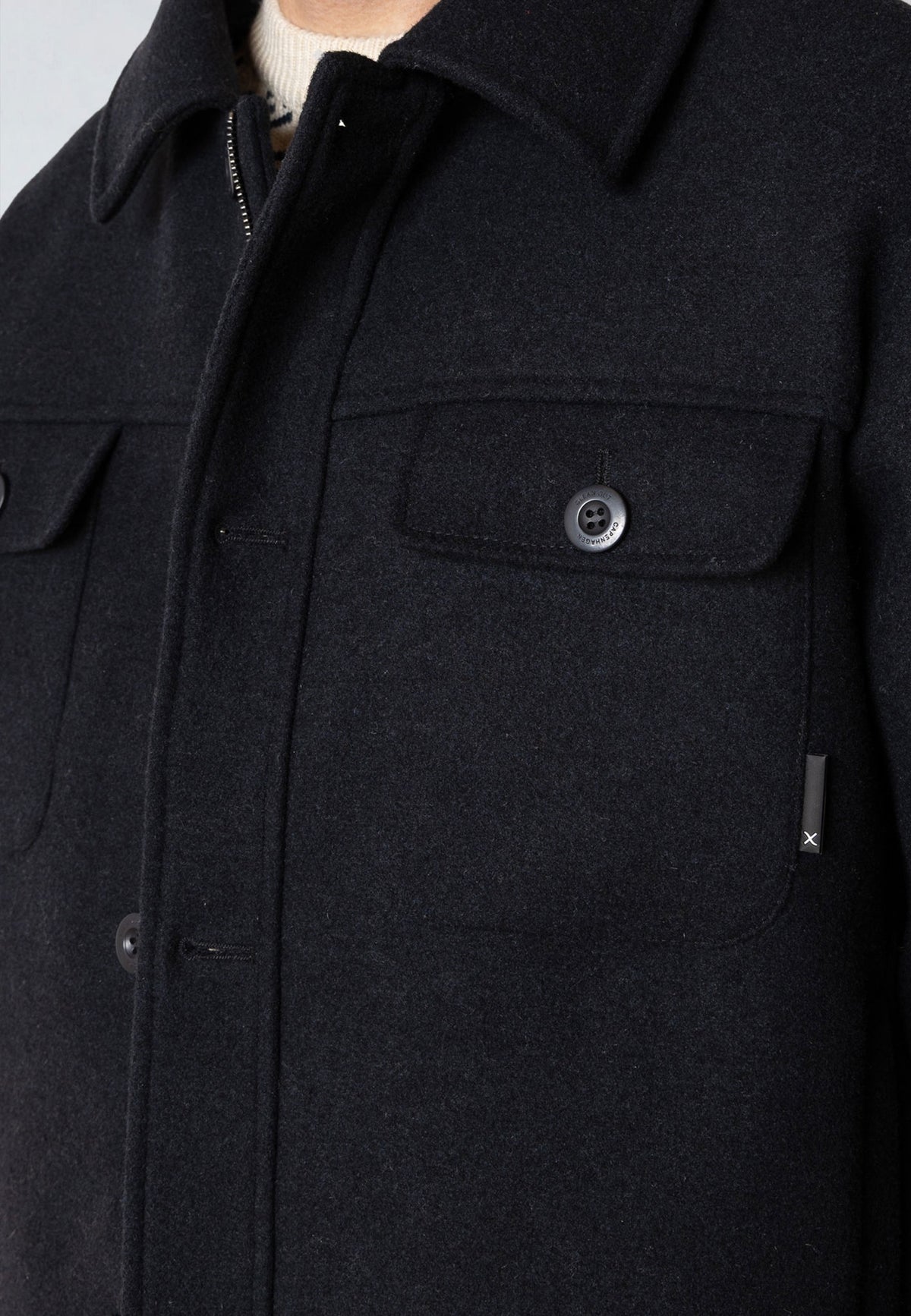 Luke Wool Jacket Dark Navy