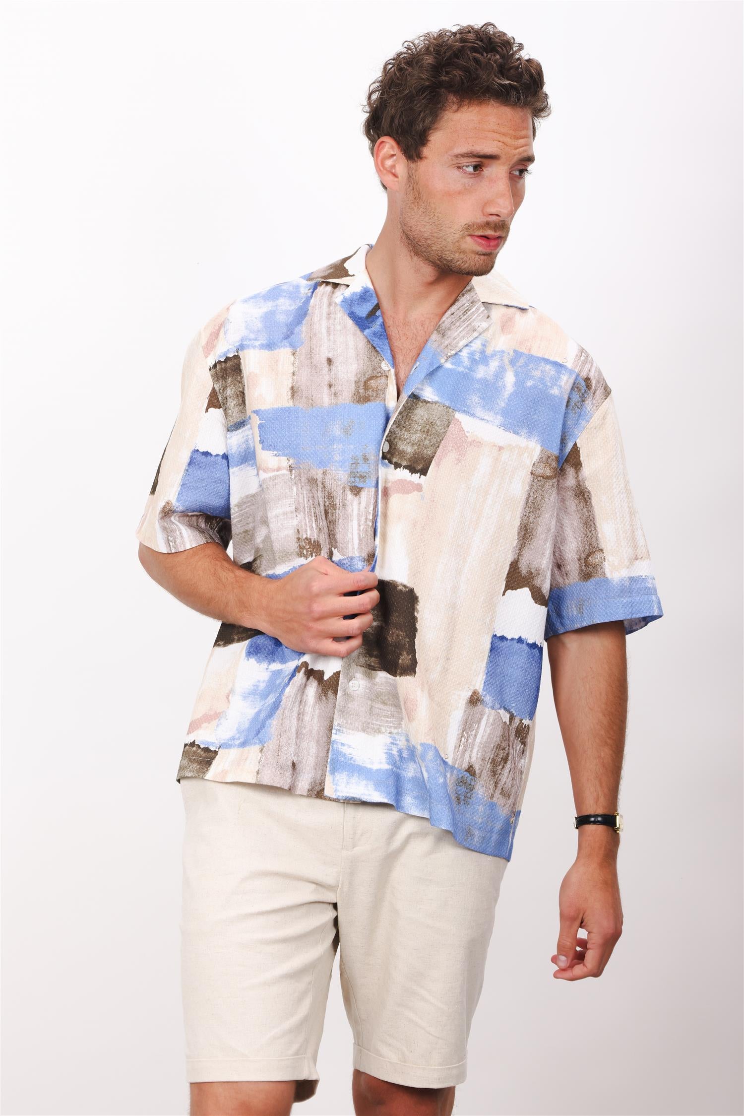 Giovanni SS Shirt Blue Aop