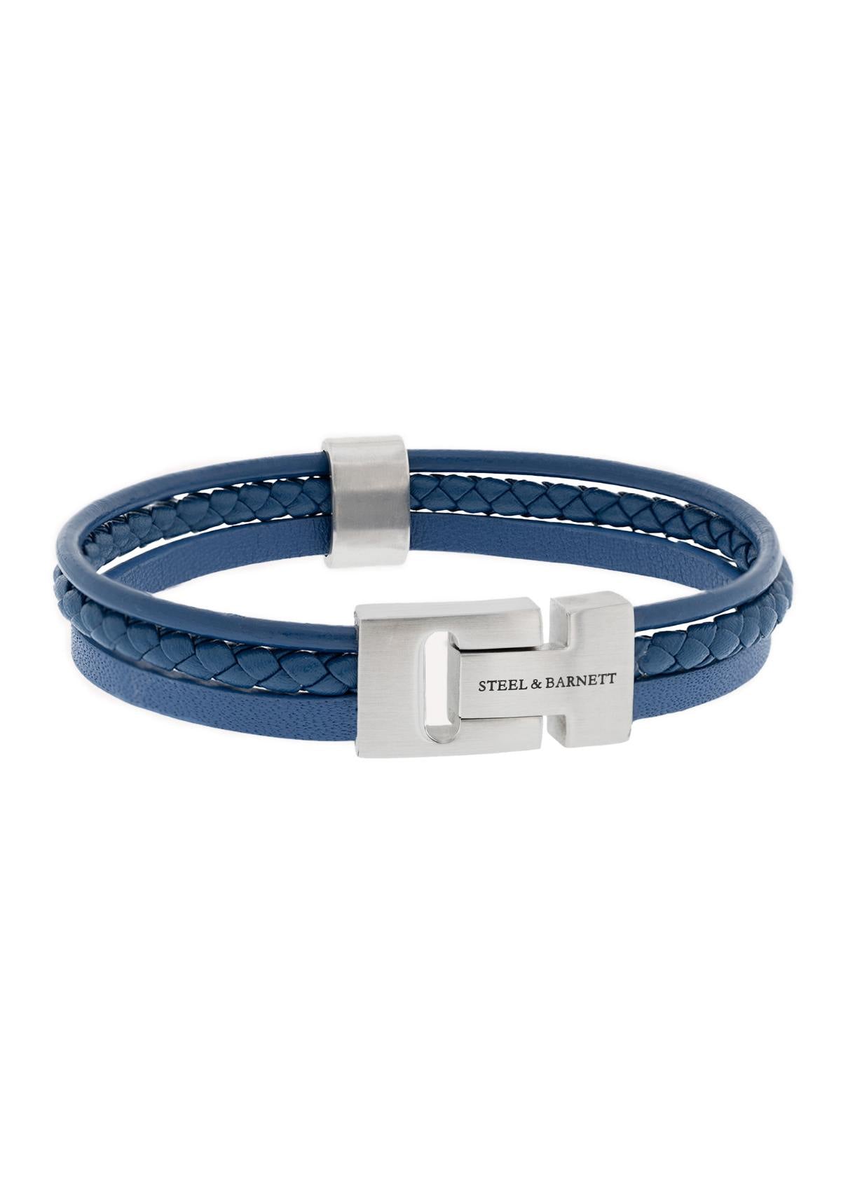 Leather Bracelet Casual Cole Jeans Blue