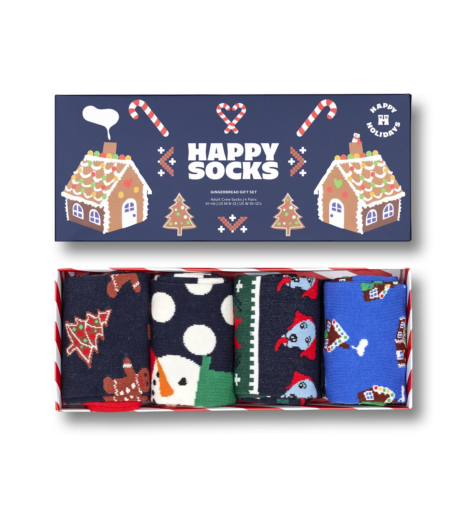 4-Pack Gingerbread Socks Gift Set Navy
