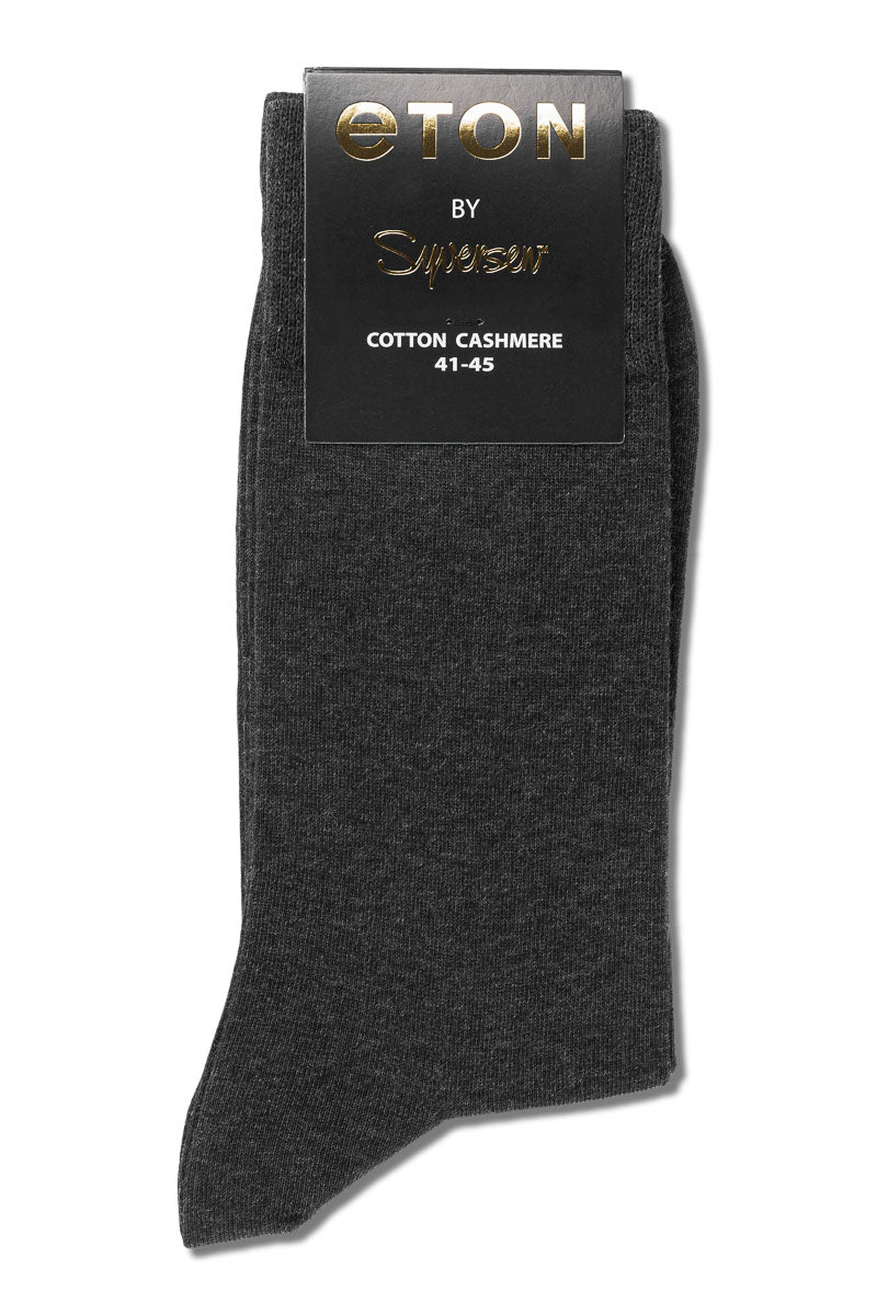 Eton Cotton/Cashmere blend Dark Grey Melange