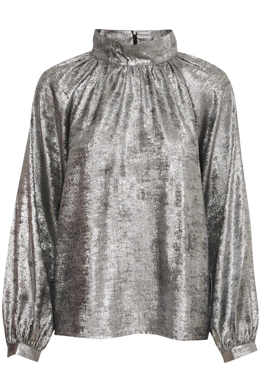 SLRonya Blouse LS Silver Foil