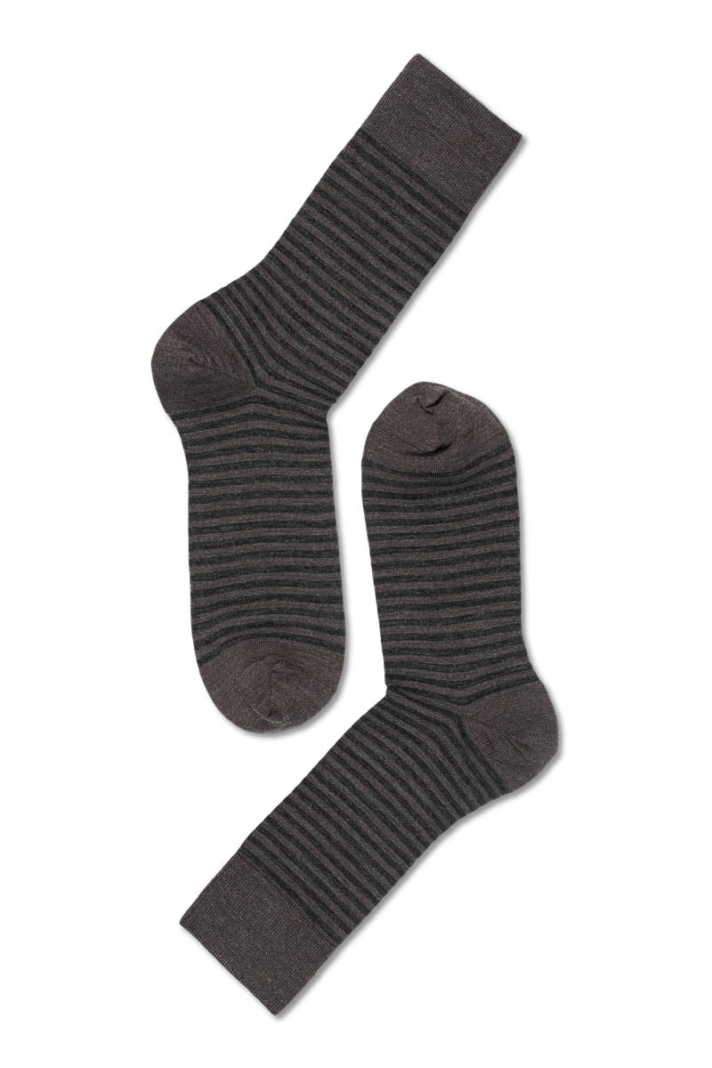 Eton Fine Wool Small Stripes Brown/Black