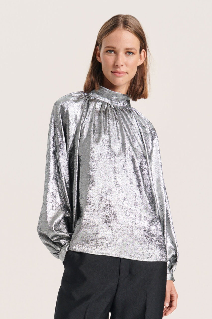 SLRonya Blouse LS Silver Foil