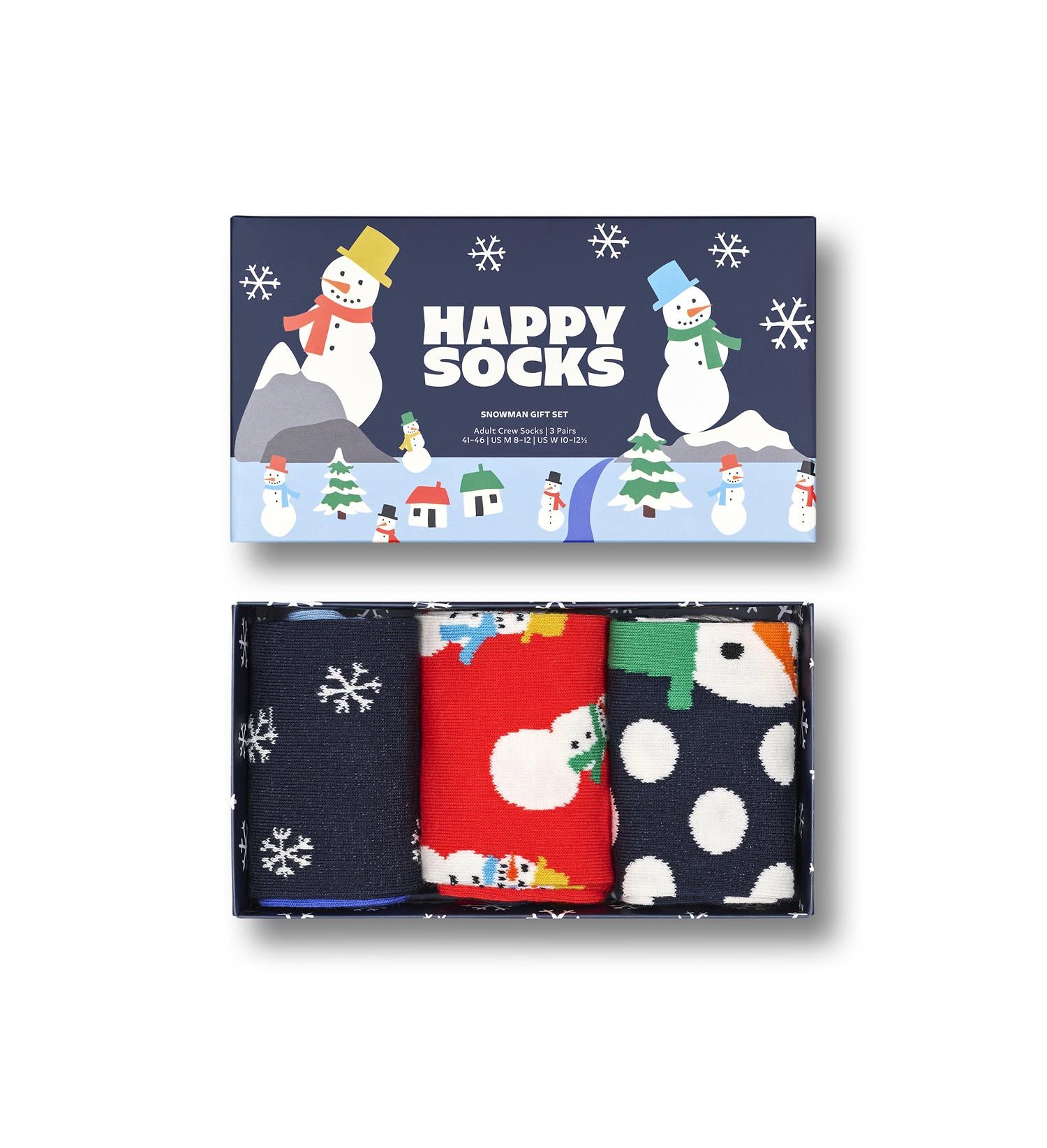 3-Pack Snowman Socks Gift Set str 41-46 Navy