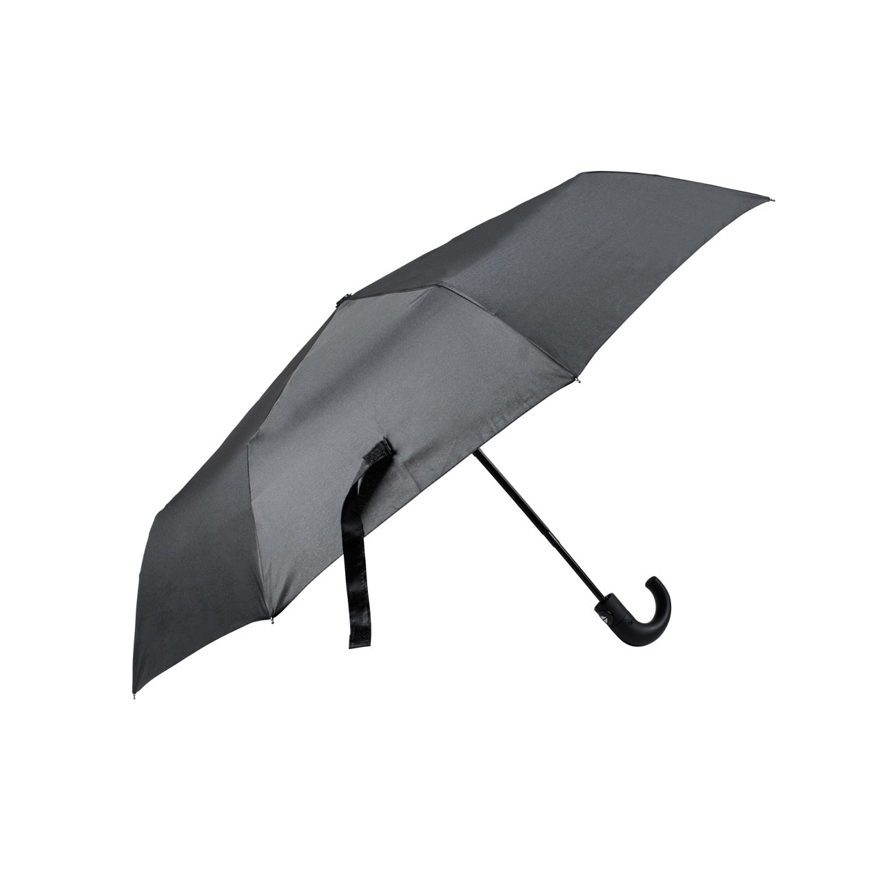 Umbrella Short Tele Rubberhandle Black