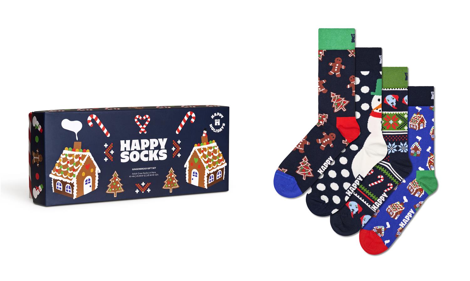 4-Pack Gingerbread Socks Gift Set Navy
