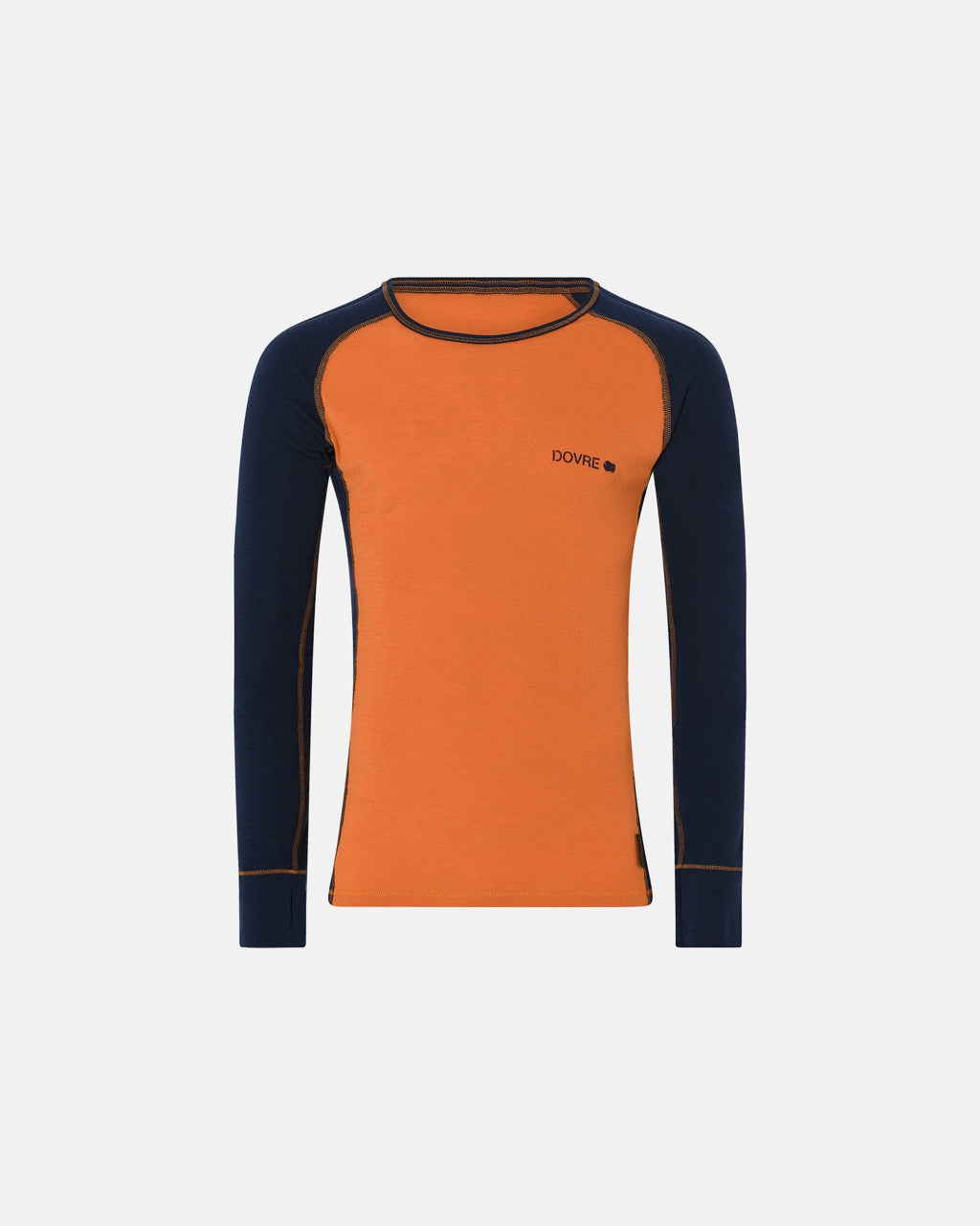 Wool Ls shirts Orange Navy