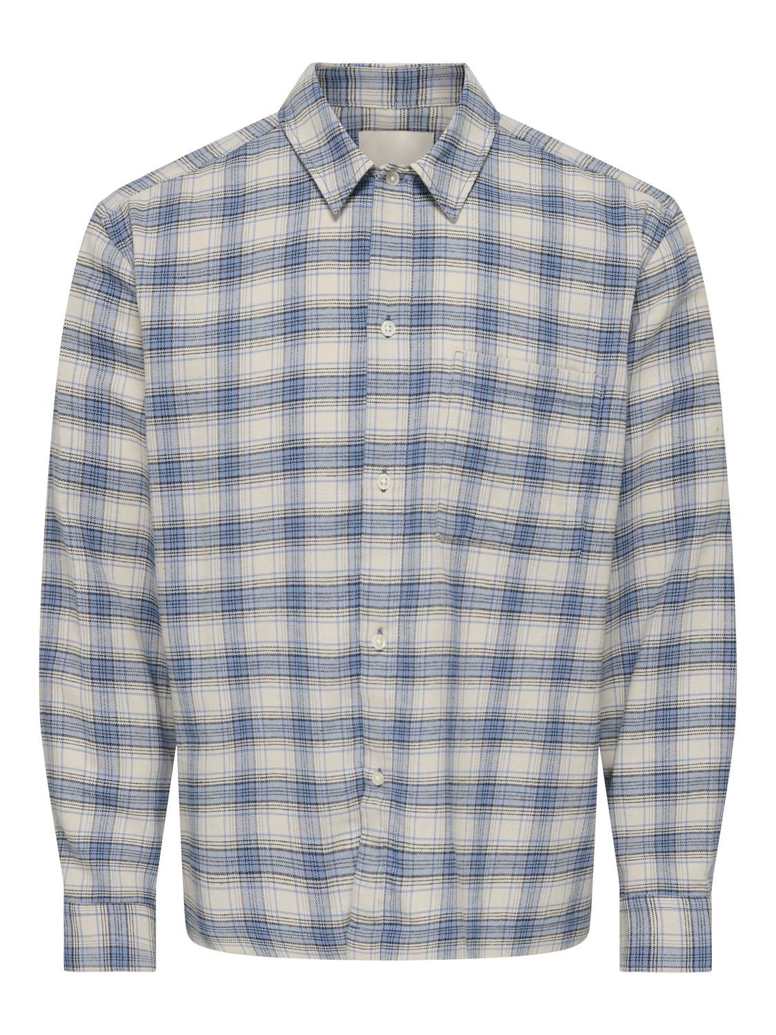 Onshale Flannel Check Shirt Rlx Fit Noos Bluefin
