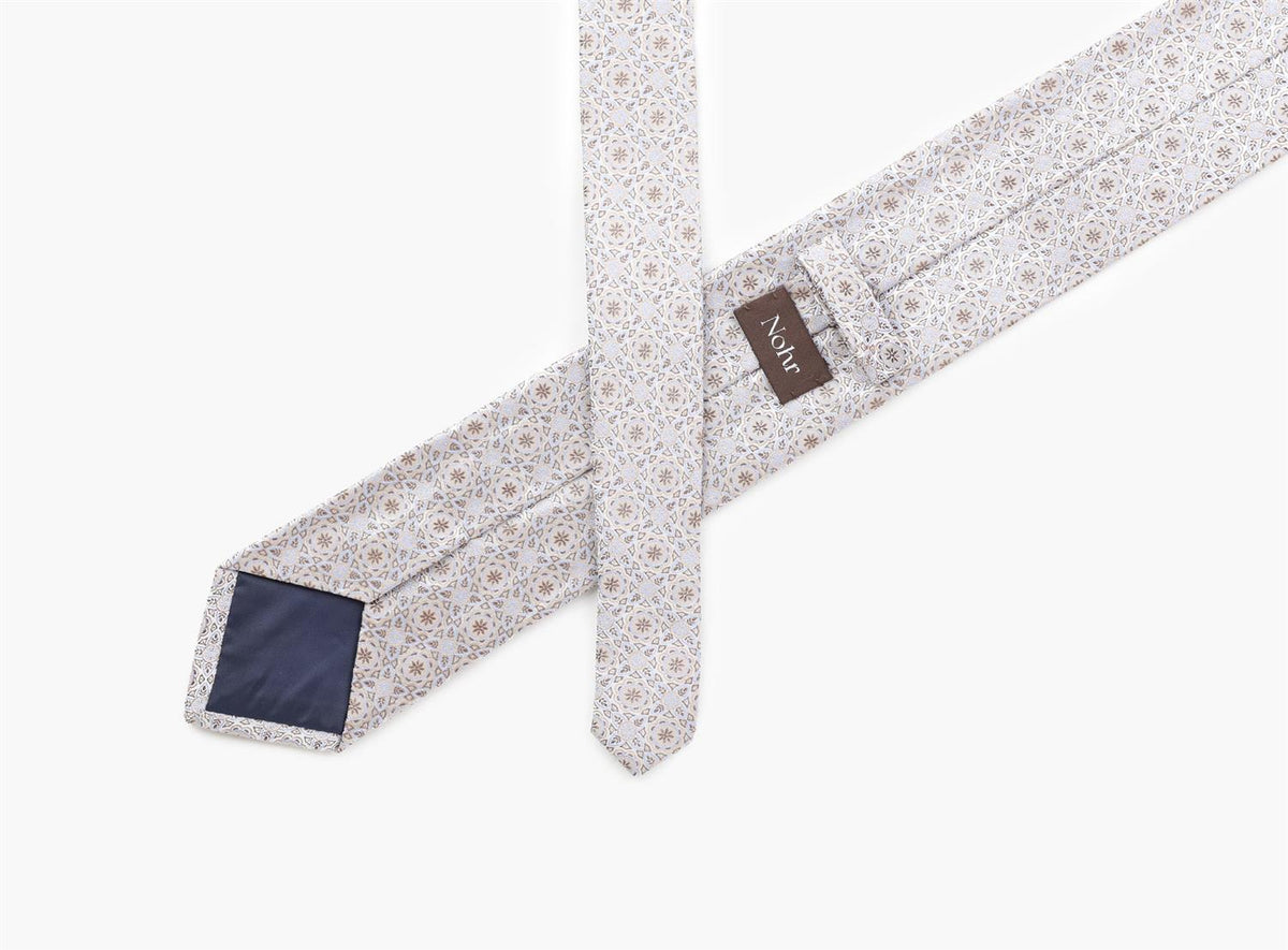 Nohr Elias Silk Tie 7,6 Cm Beige 15