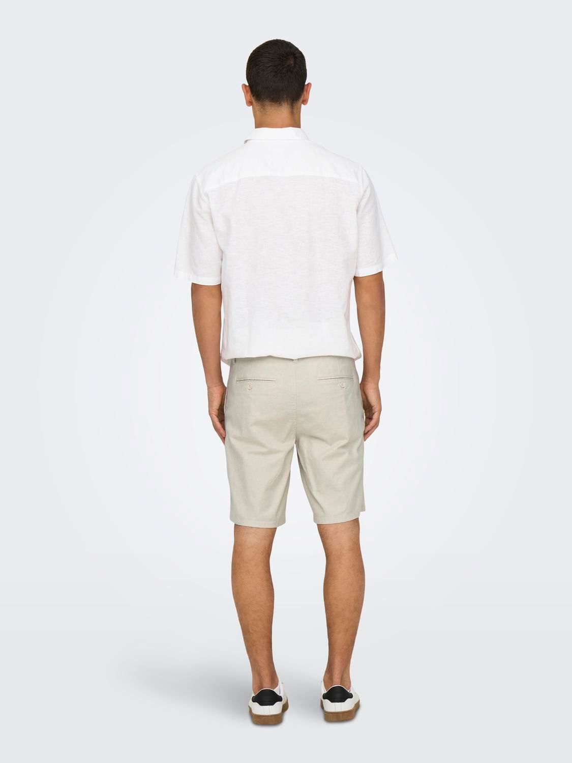 Onsmark 0011 Cotton Linen Shorts Noos Silver Lining