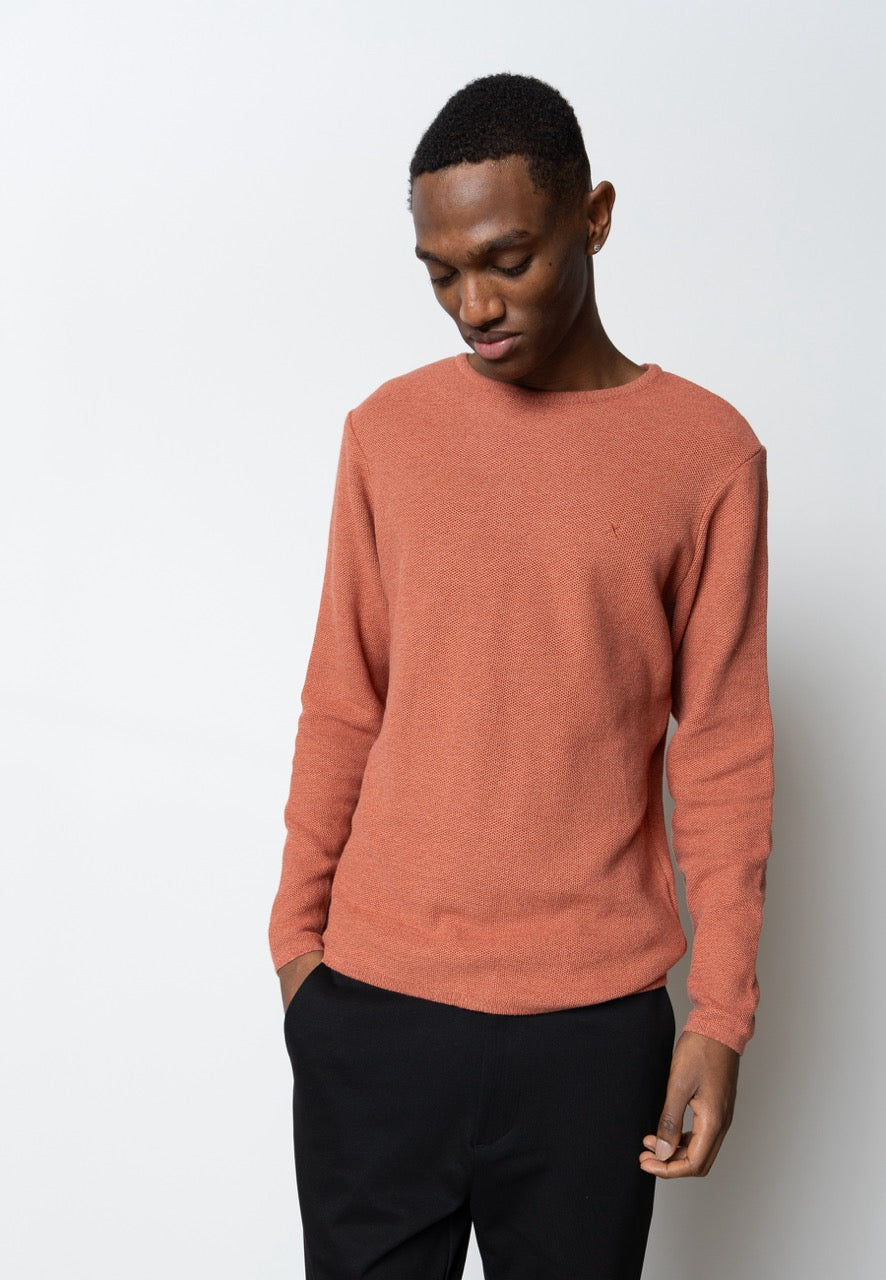 Lauritz Crew knit Rusty Red Melange