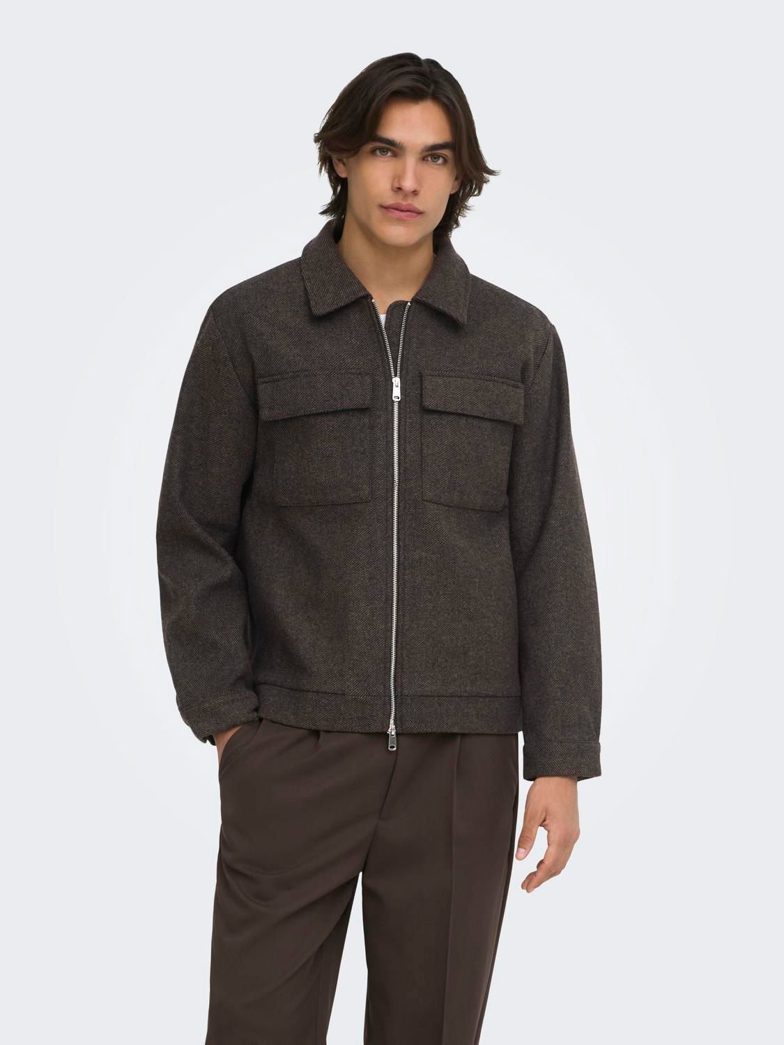 Onsrush Wool Jacket Otw Frml Noos Dark Grey Melange