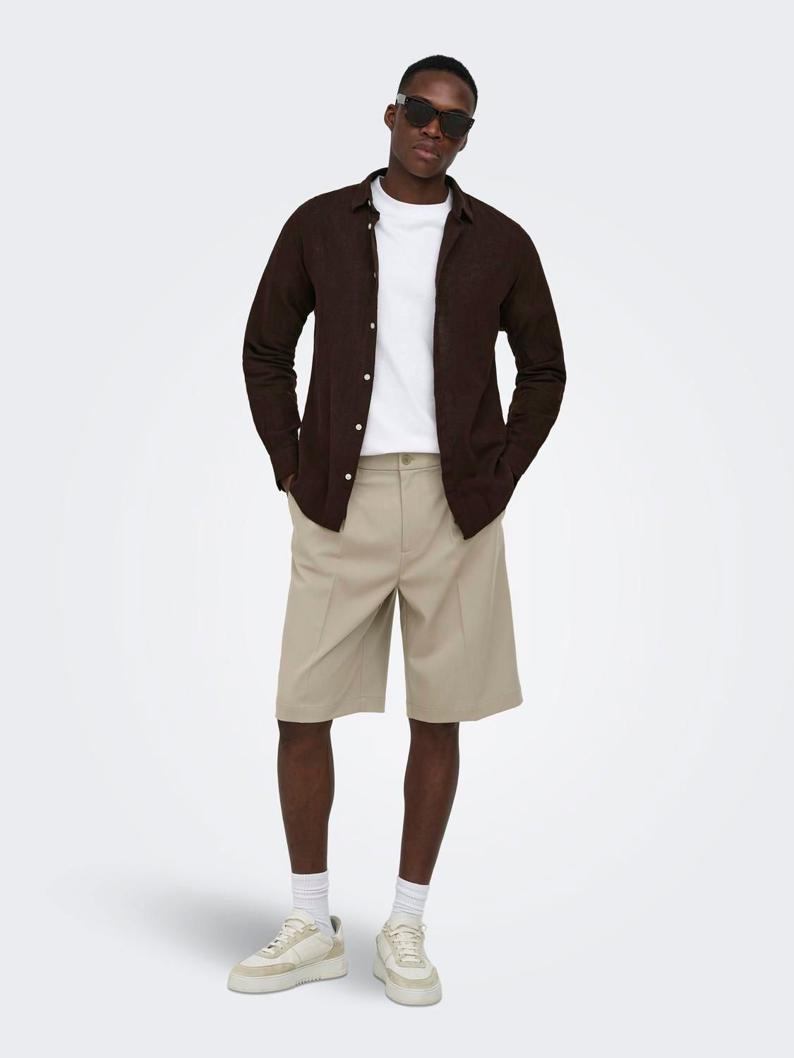 Onscaiden Life Ls Solid Linen Blend Noos Coffee Bean