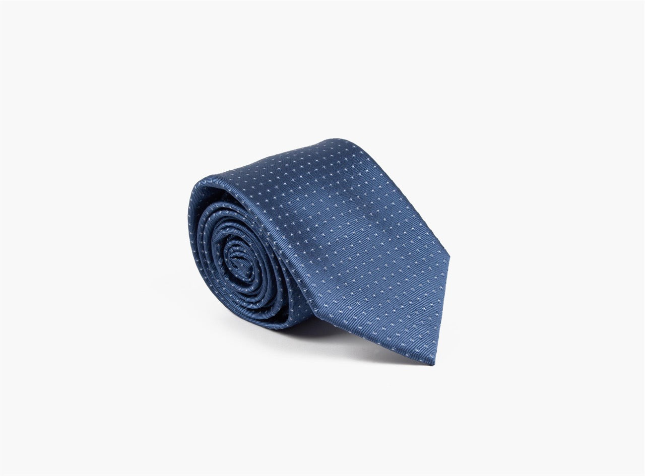 Silk tie 100% 7,6 cm Blue