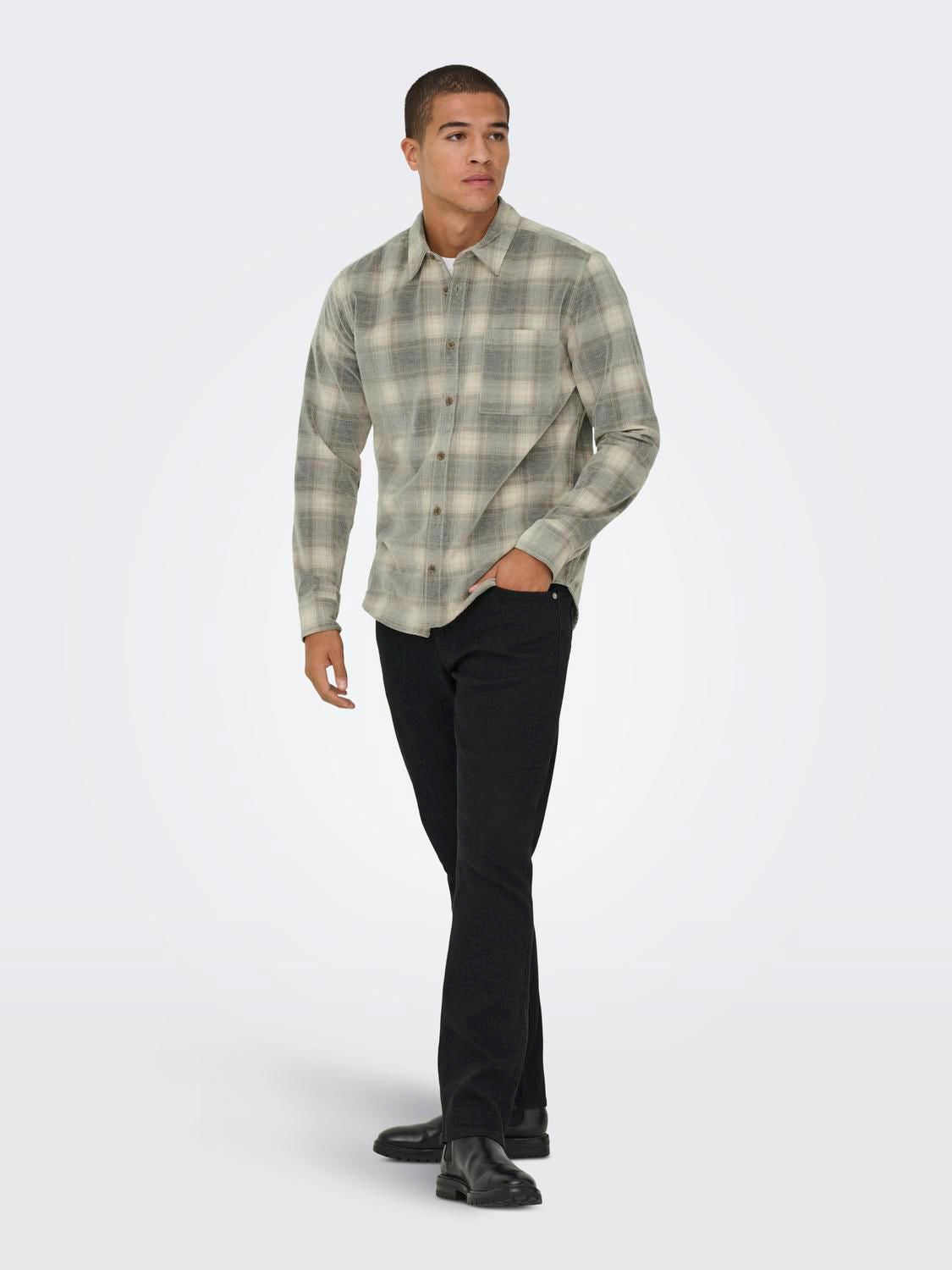 Onswilliam Cord Ls Shirt Blue Nights Falcon/Silver Lining