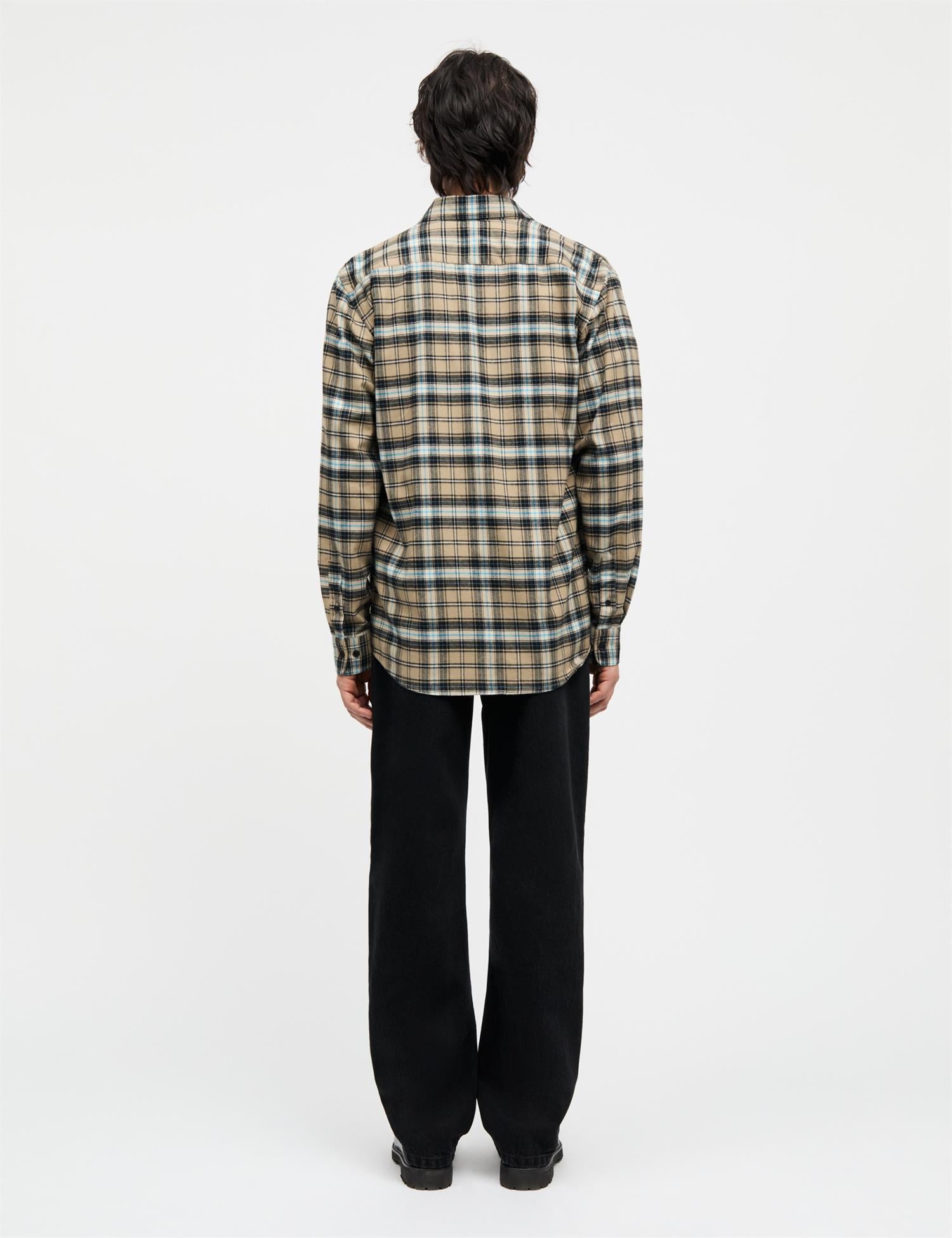 Cotton Flannel check sune shirt Silver Sage