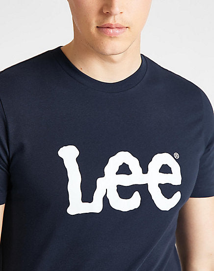 WOBBLY LOGO TEE Navy Drop