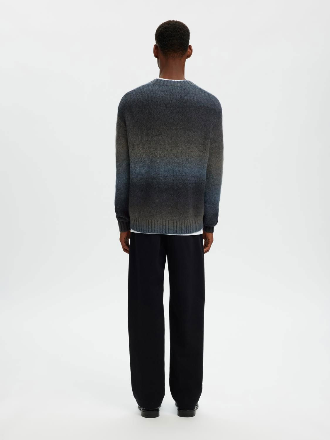 Slhgaard Relaxed Ls Knit Crew Neck Noos Sky Captain Multi Color