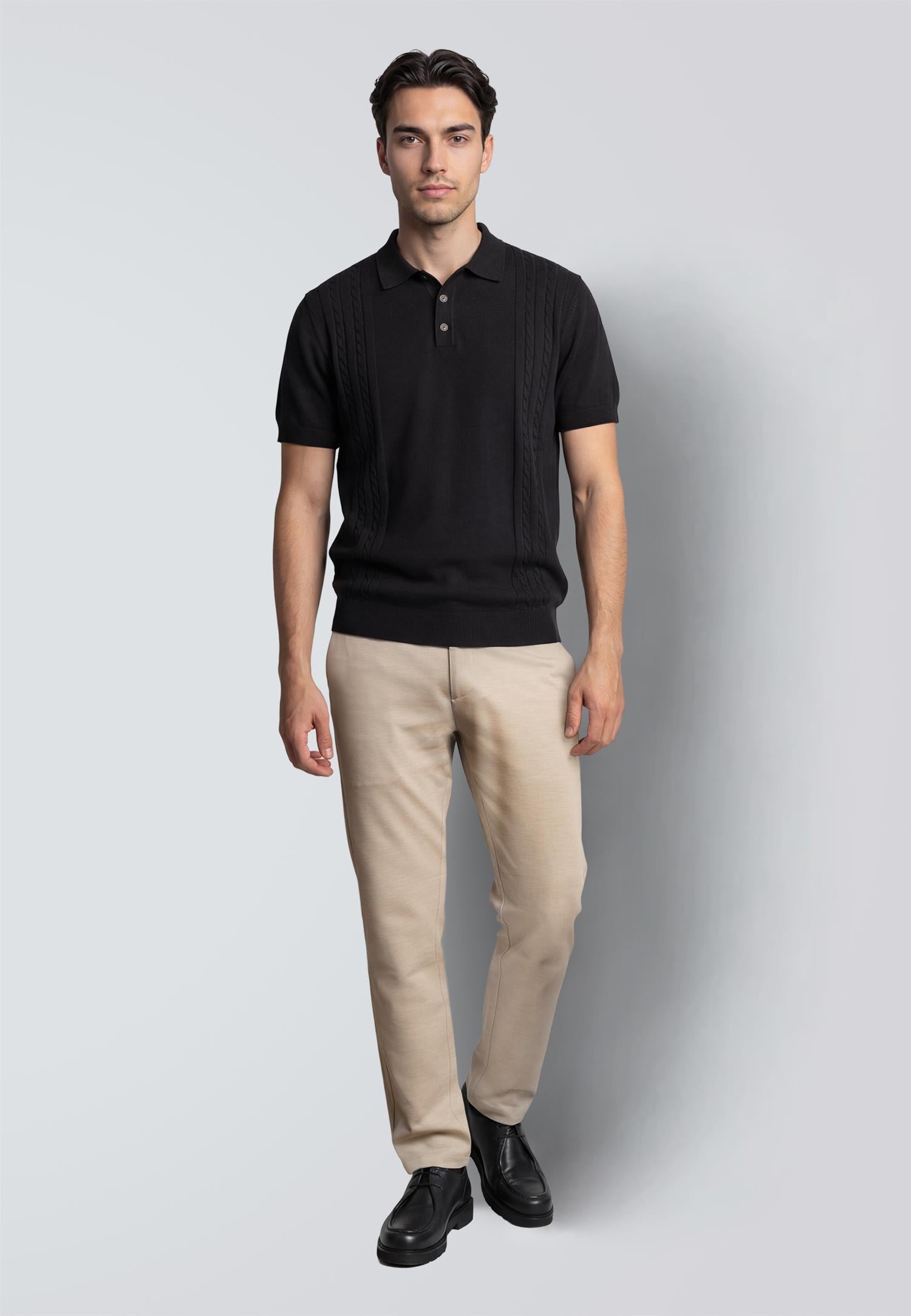 Hayze Knitted Polo Black