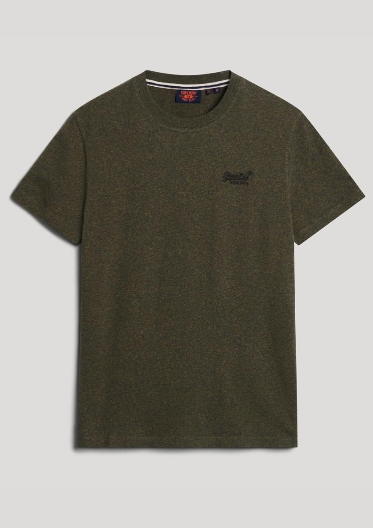 Essential Logo EMB TEE Olive Flecks