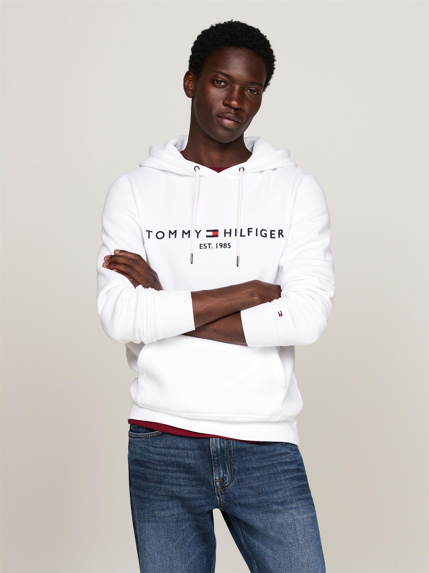 Tommy Logo Hoody Ybr White