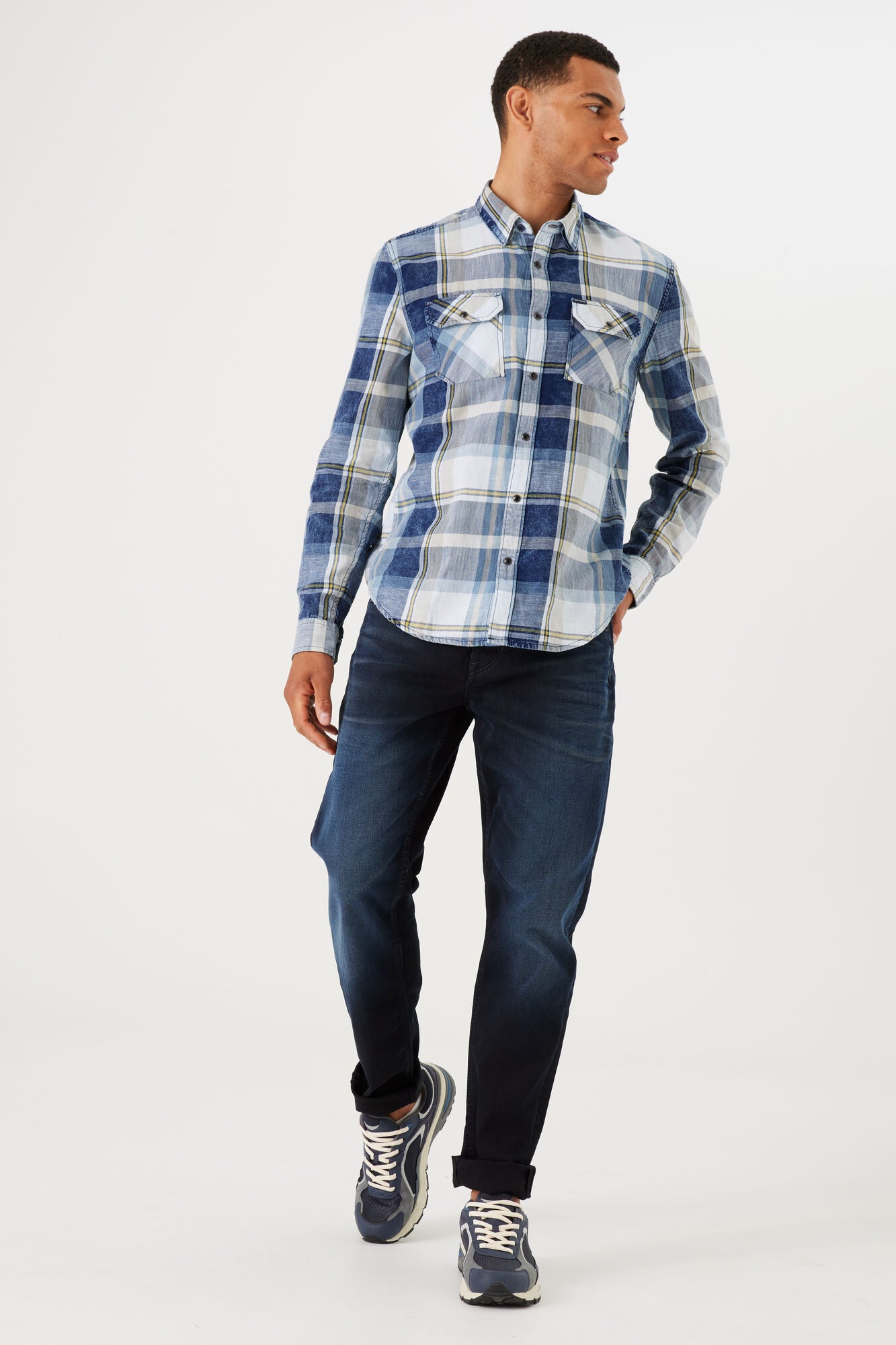 Checkered Shirt N41284 Indigo