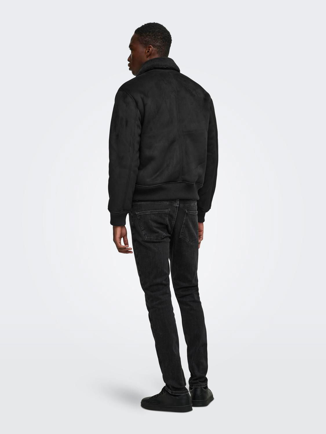 Onsspencer Shearling Jacket Otw Black