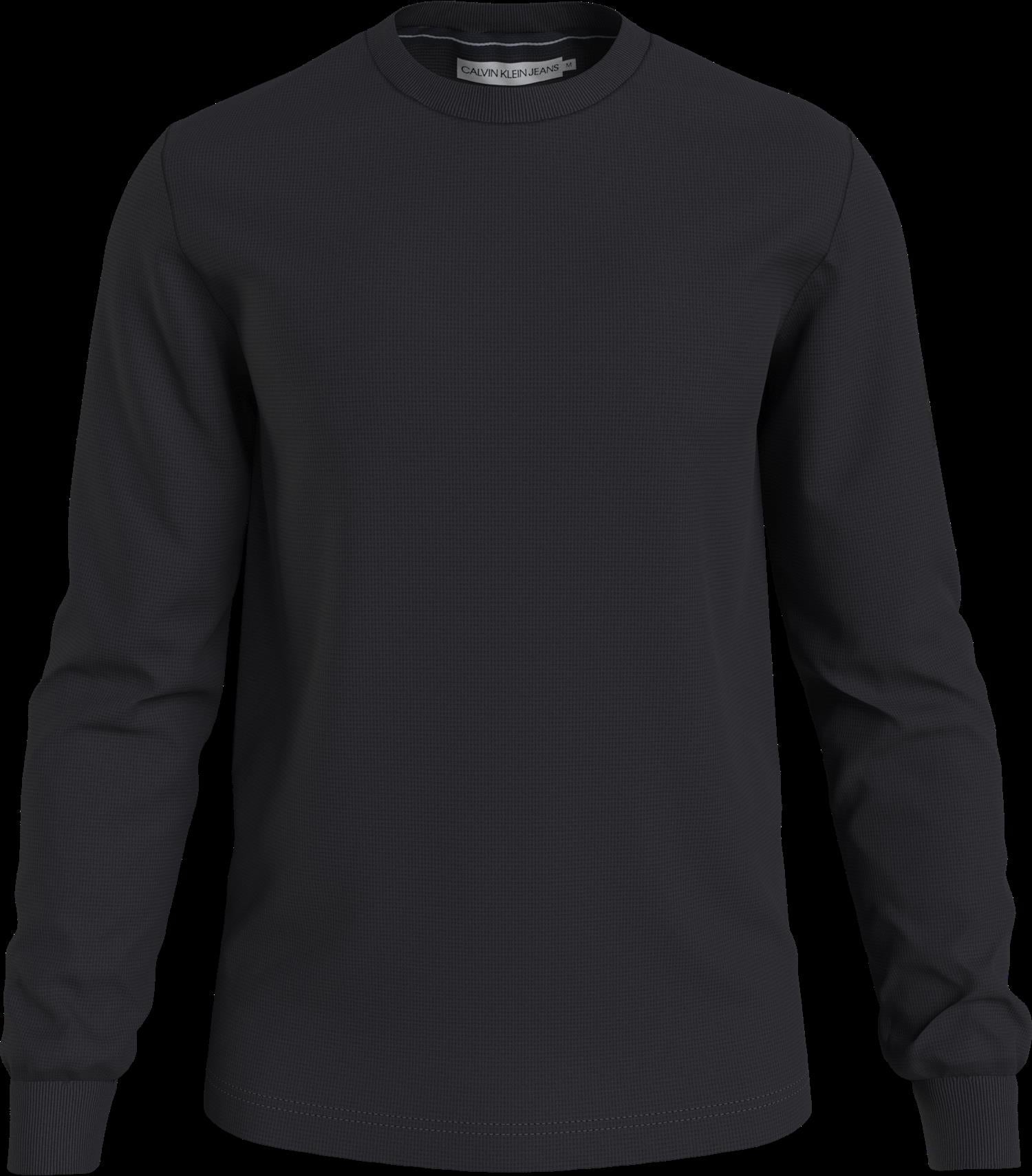 Badge Waffle Ls Tee - Nos Ck Black