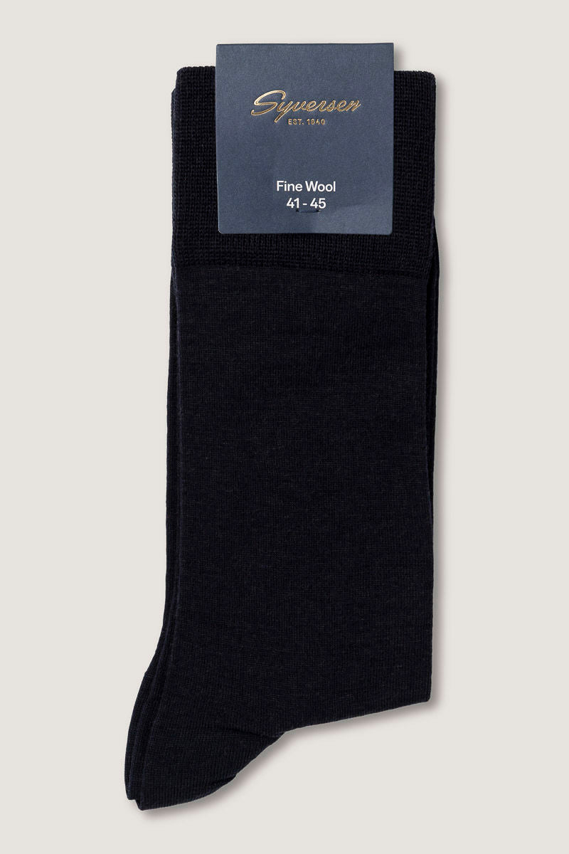 Fine Wool Crew Sock Dark Blue