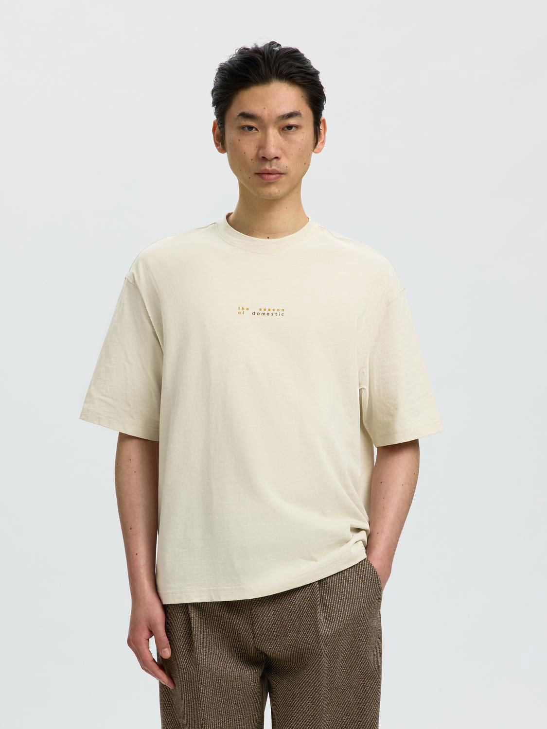 Slmdomestic Relaxdiesel Ss O-Neck Tee Silver Birch