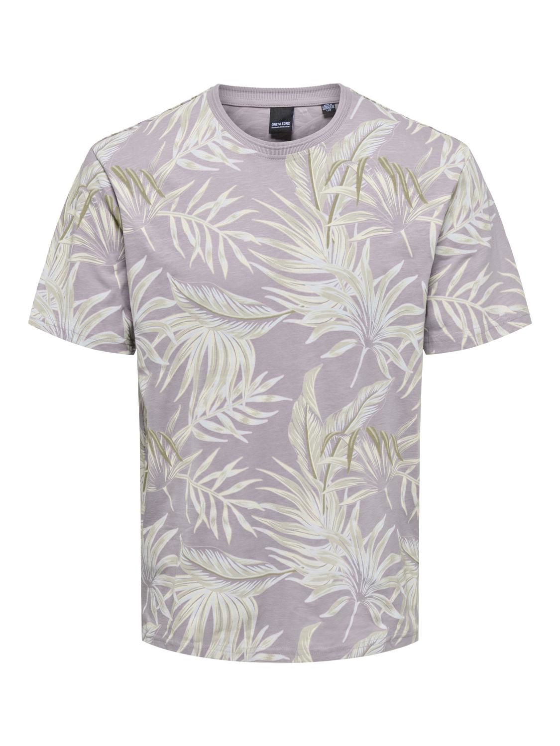 Onskash Reg Leaf Aop Ss Tee Nirvana