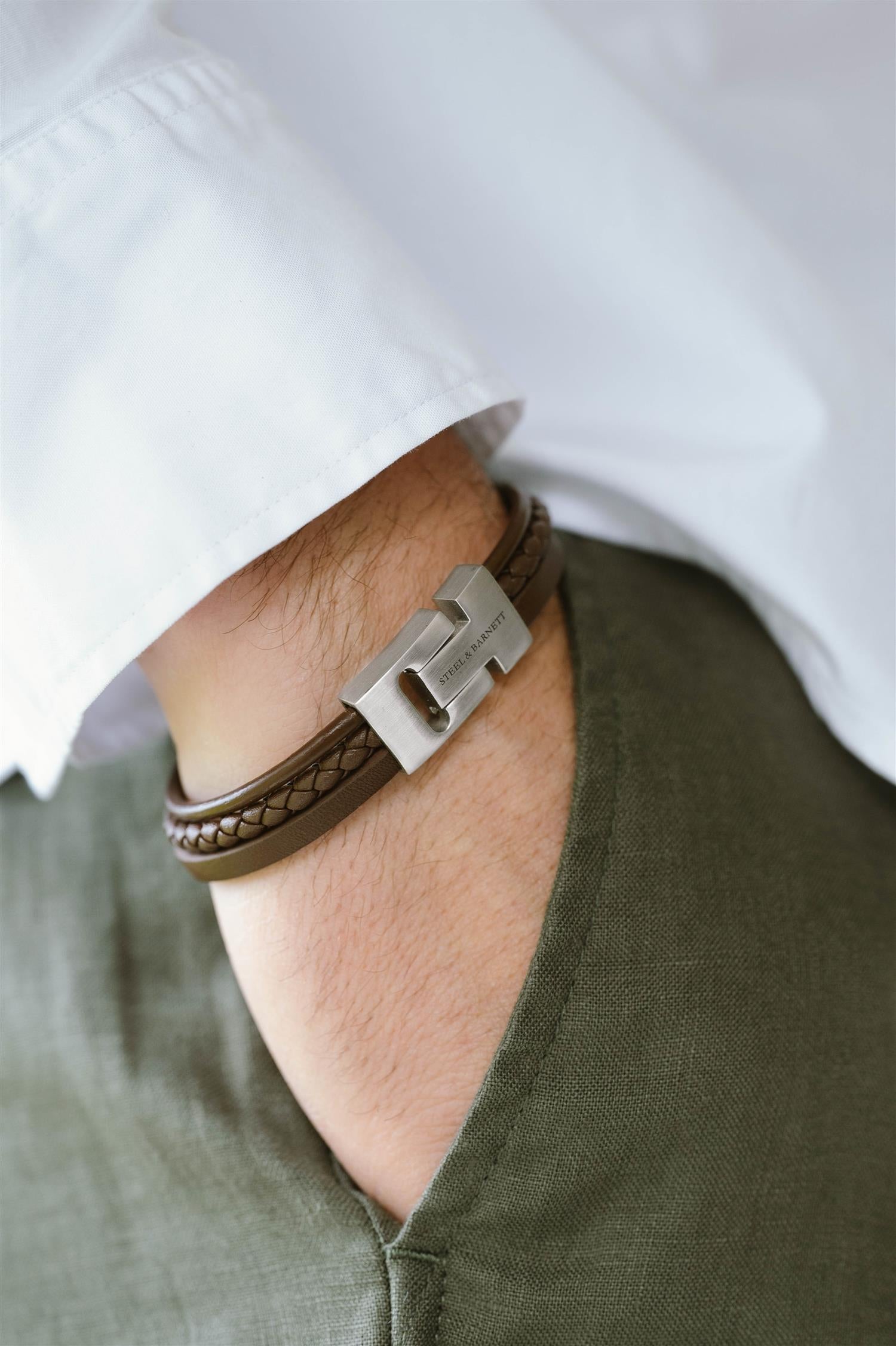 Leather Bracelet Casual Cole Brown