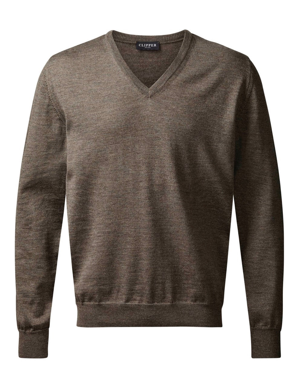 Milan Pullover V Neck Reg.fit Dark Khaki Mela