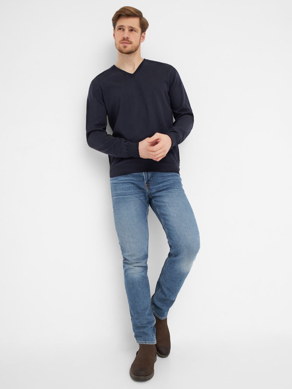 Milan Pullover V Neck Reg.fit Dark Navy