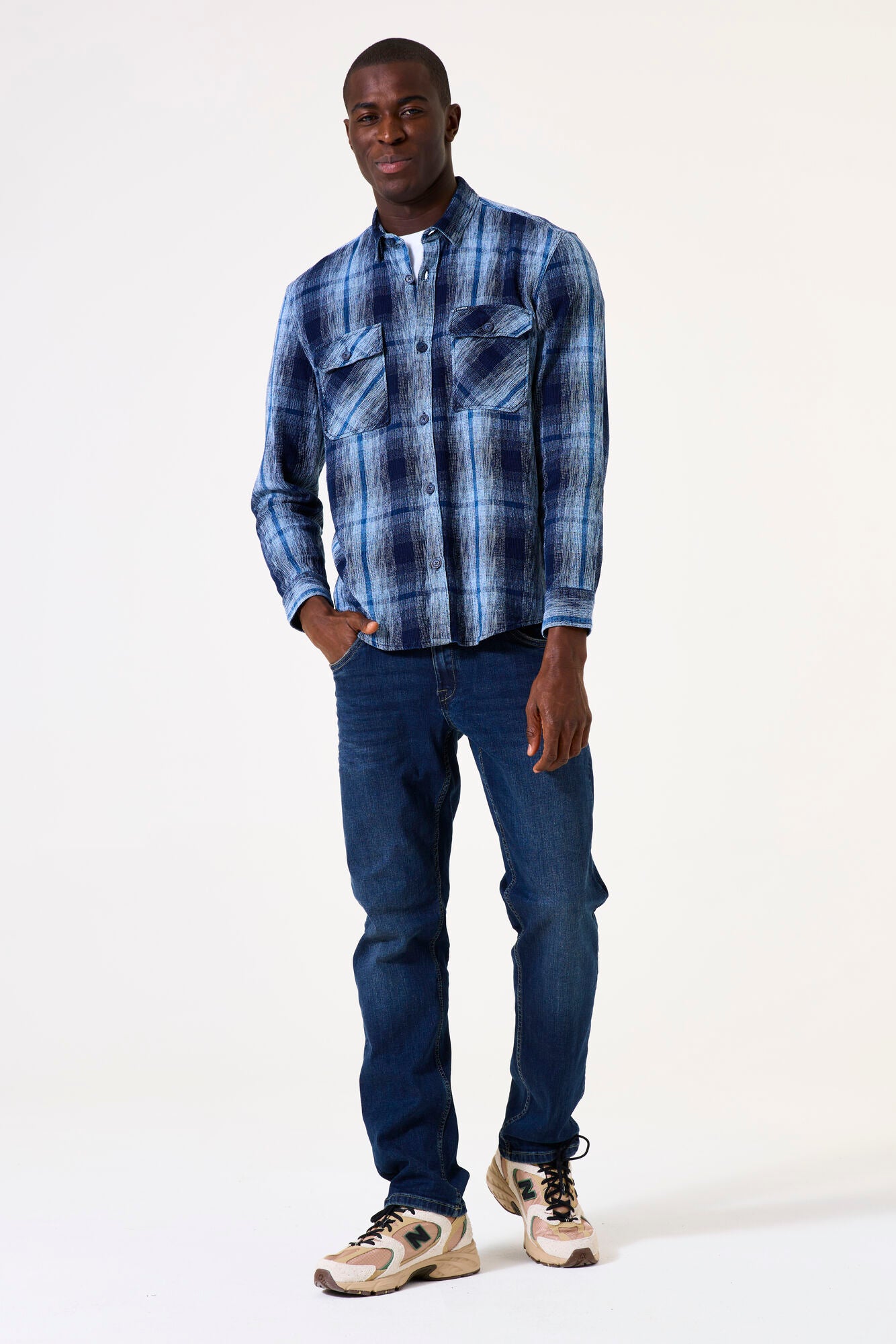 I51284 men´s shirt LS Indigo