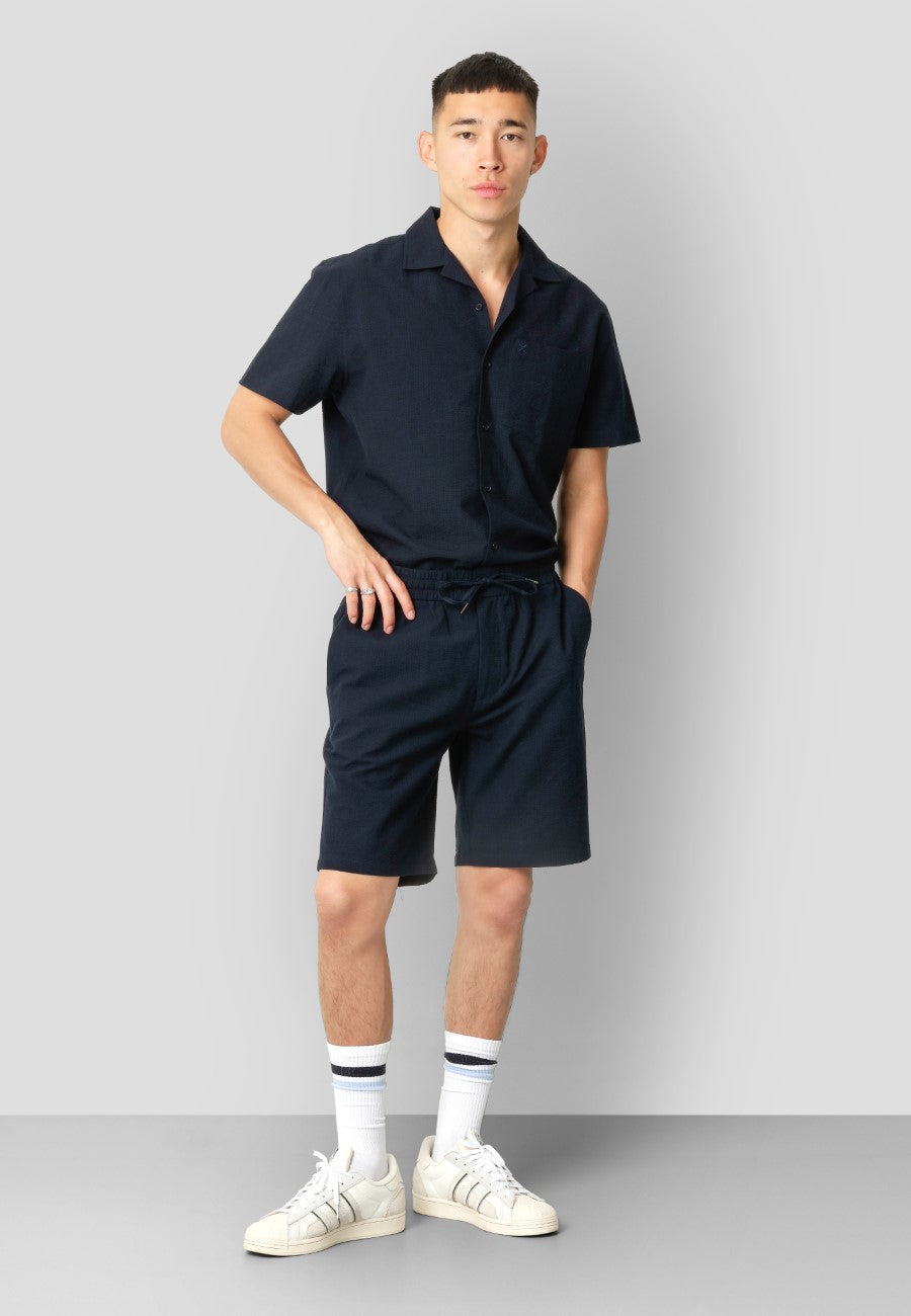 Bowling Julius seersucker shorts Navy