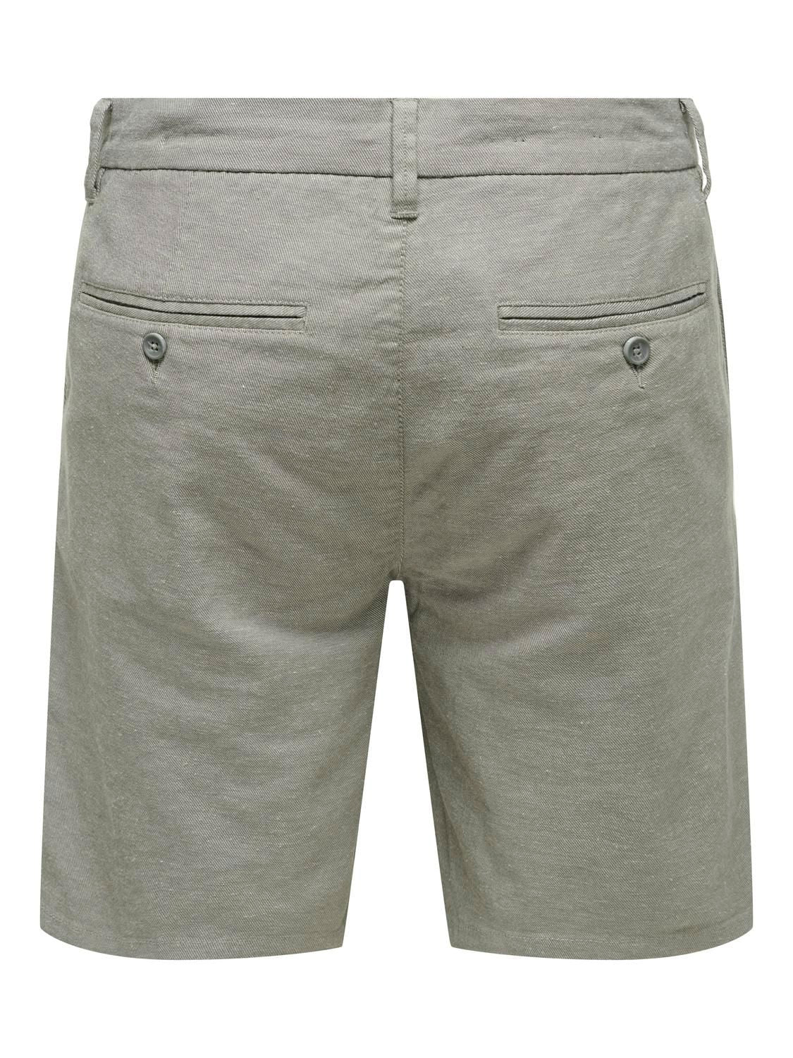 Onsmark 0011 Cotton Linen Shorts Noos Castor Gray