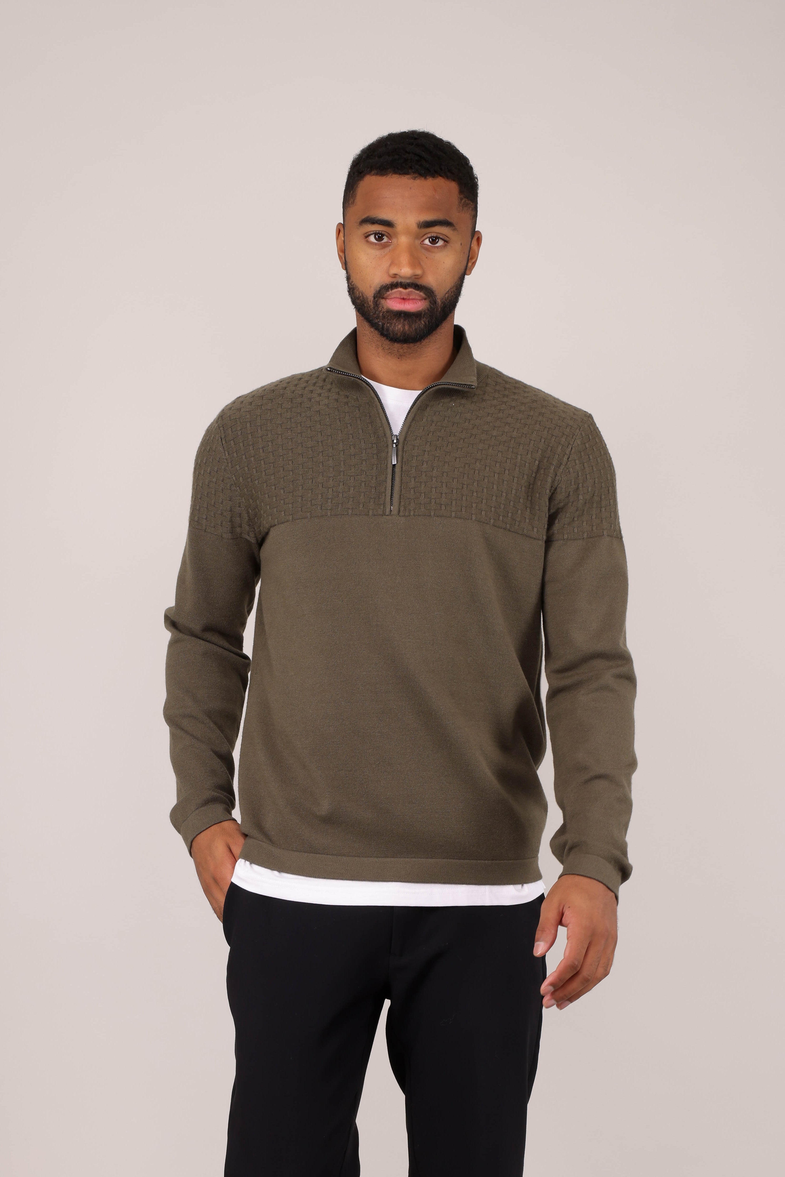 Amman Half-zip Olive