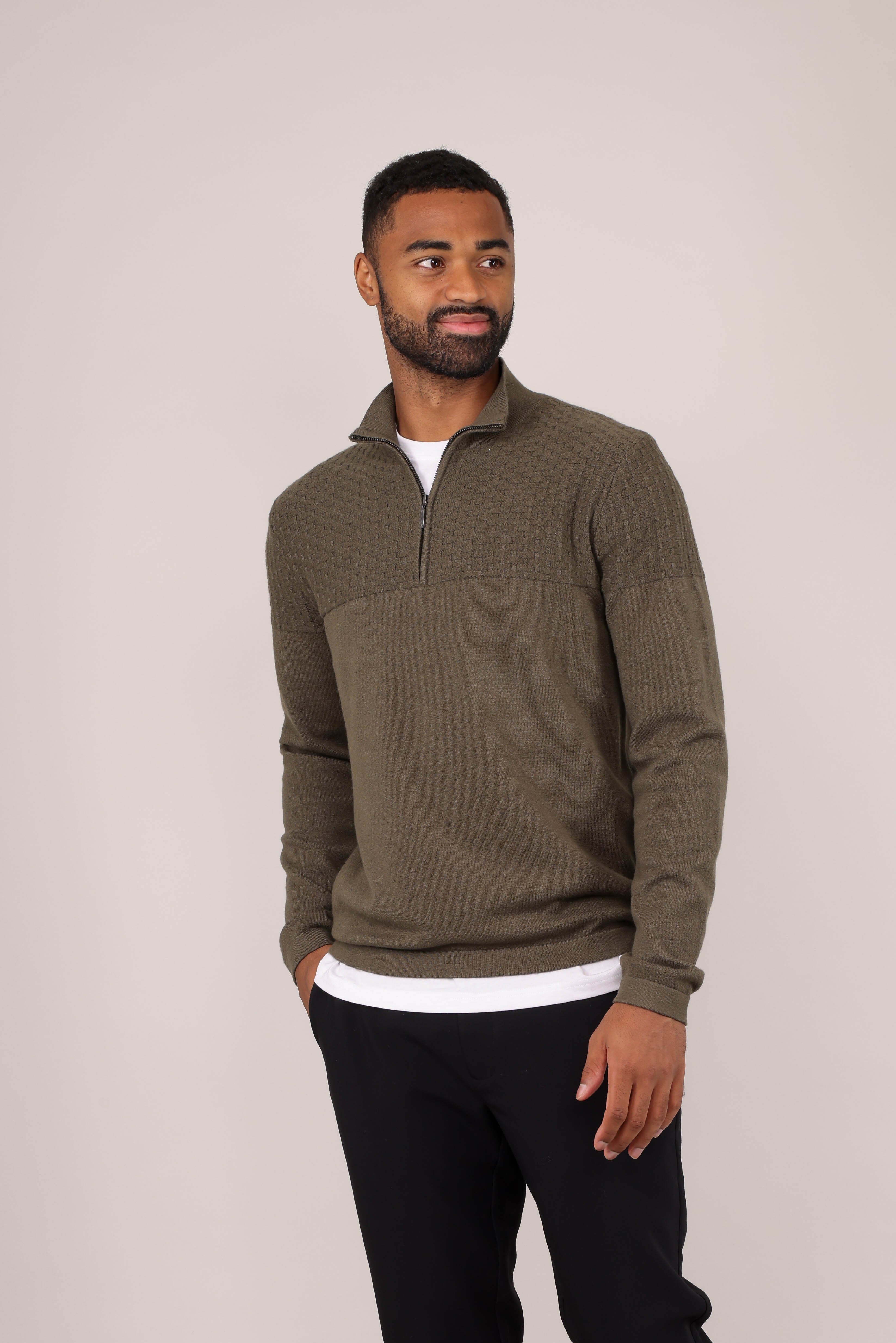 Amman Half-zip Olive