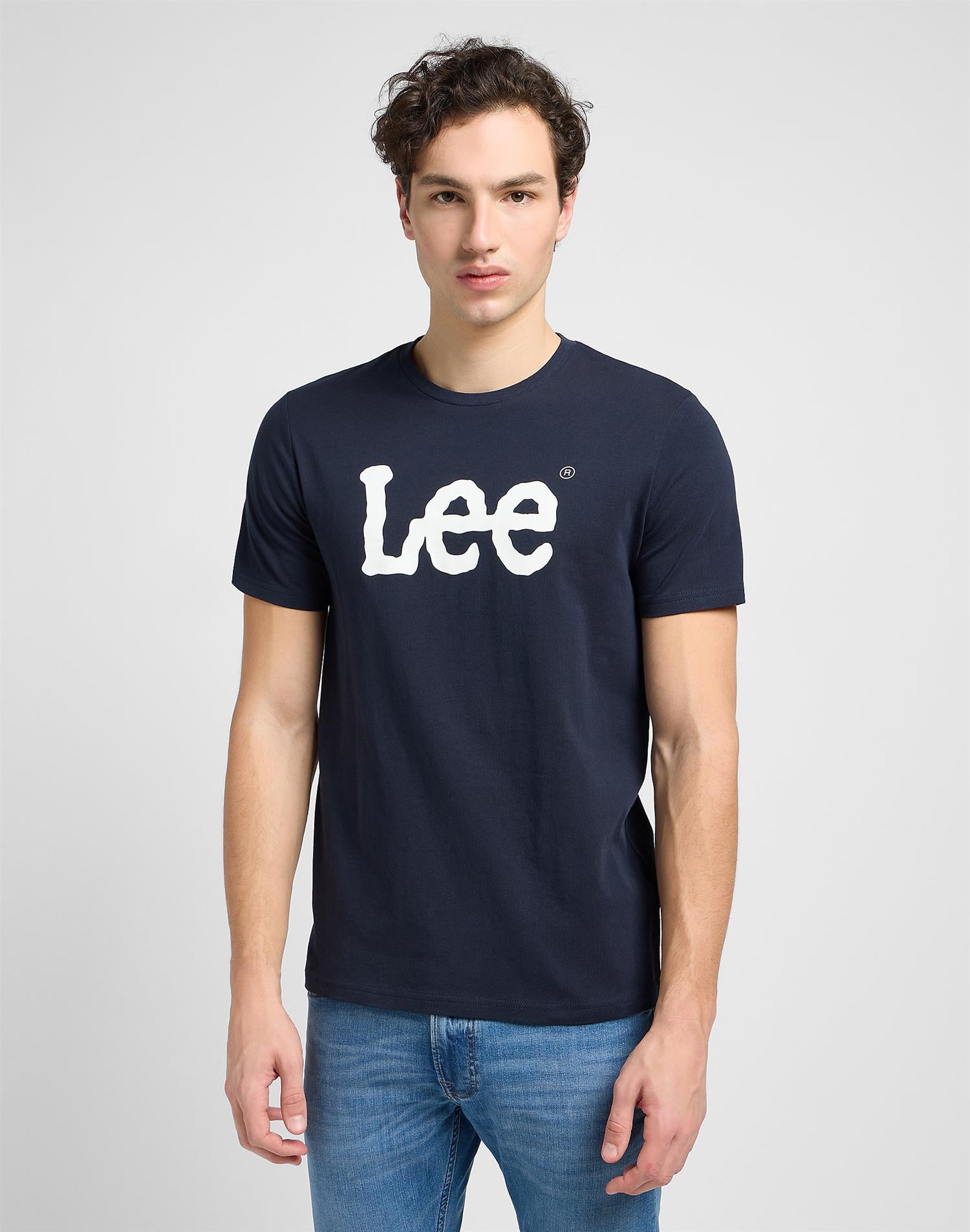 WOBBLY LOGO TEE Navy Drop