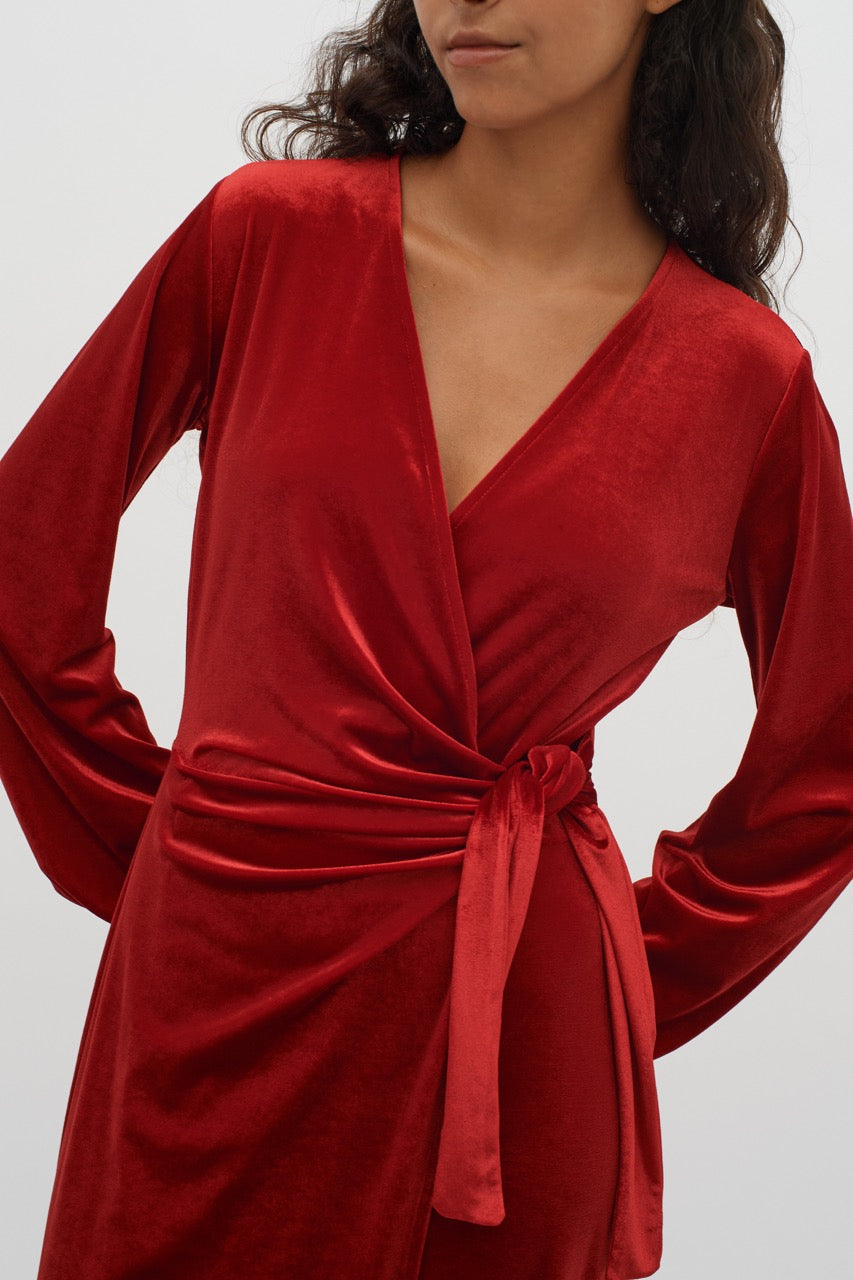 GorielIW Wrap Dress True Red