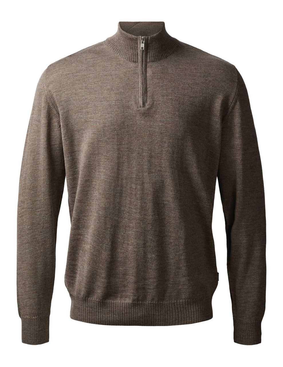 Milan pullover 1/4 zip Dark Khaki Melange