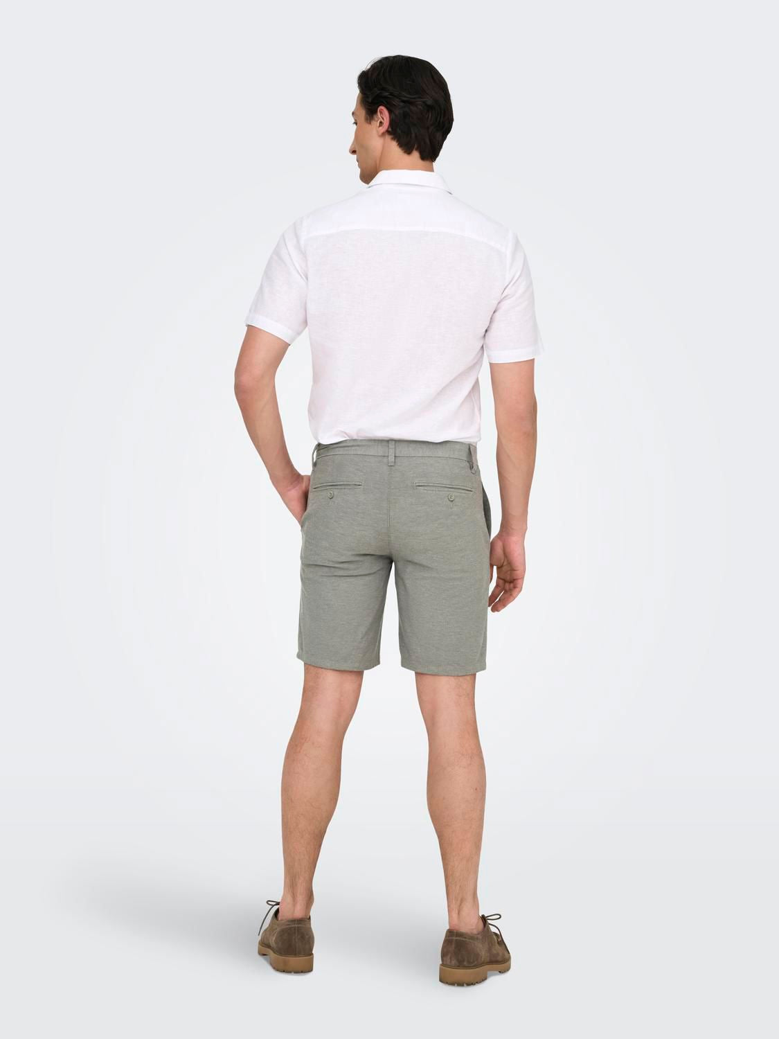 Onsmark 0011 Cotton Linen Shorts Noos Castor Gray