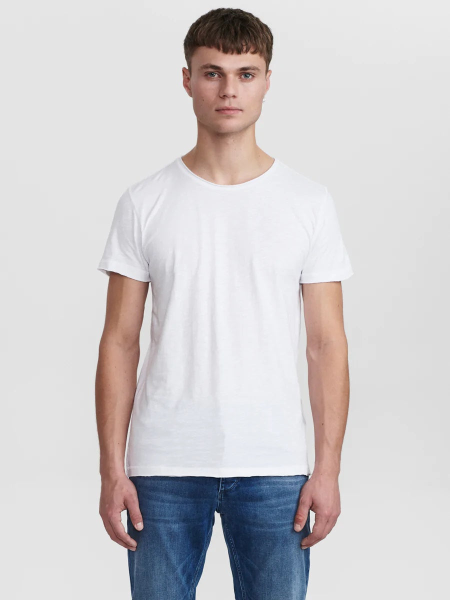 Konrad straight Slub Tee White